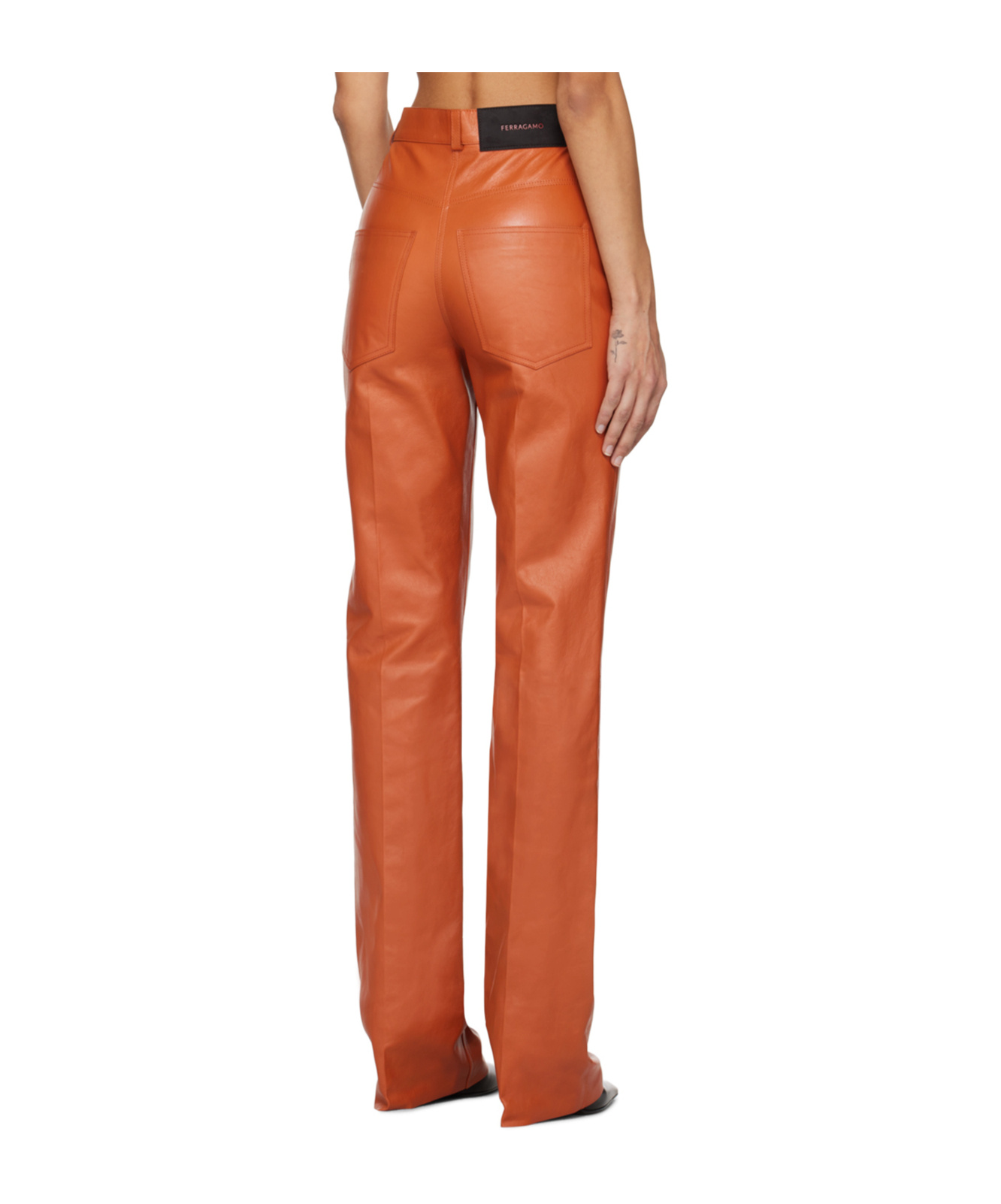 Ferragamo Five-pocket Leather Pants