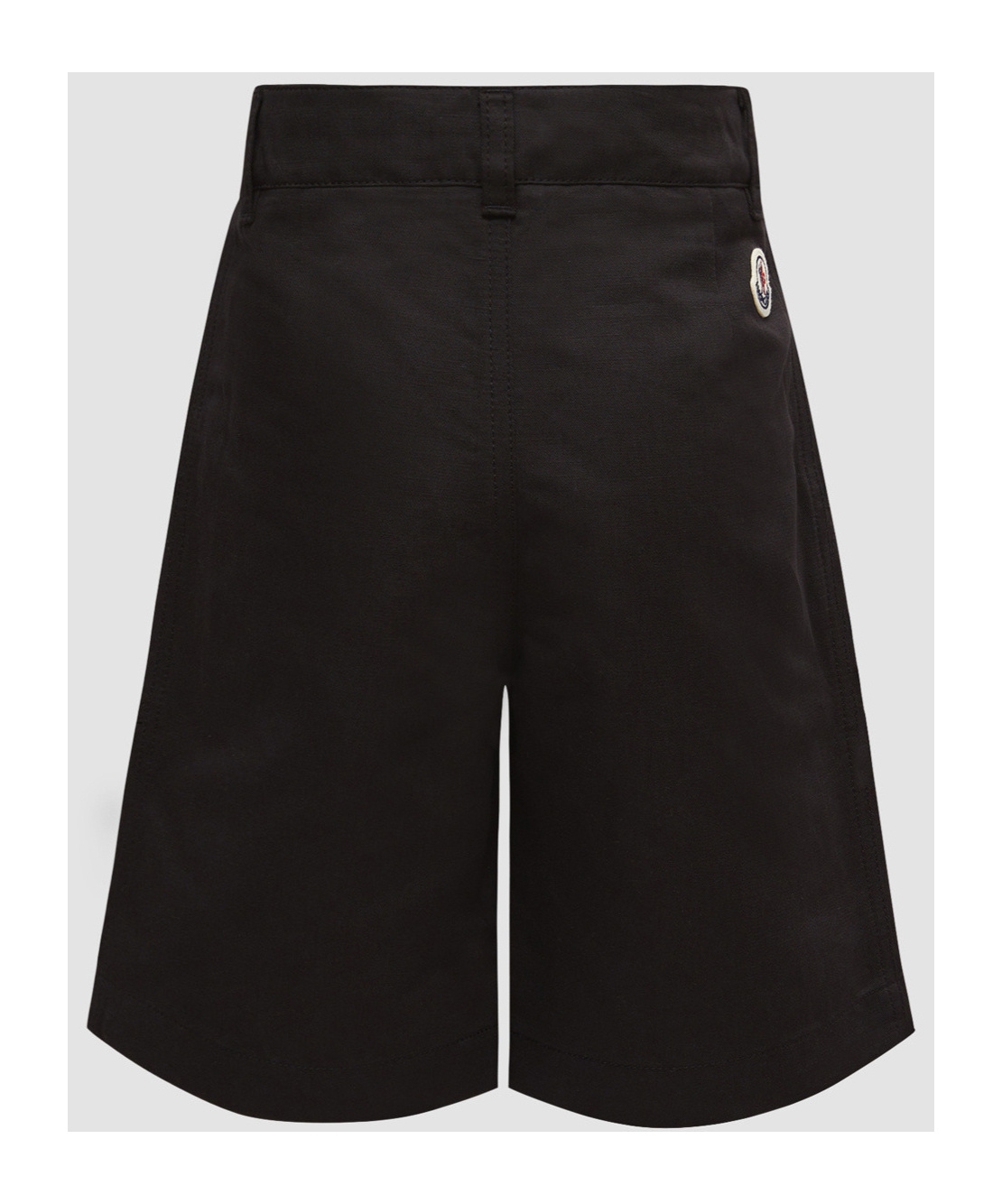 Moncler Cotton Linen Gabardine Shorts In Black