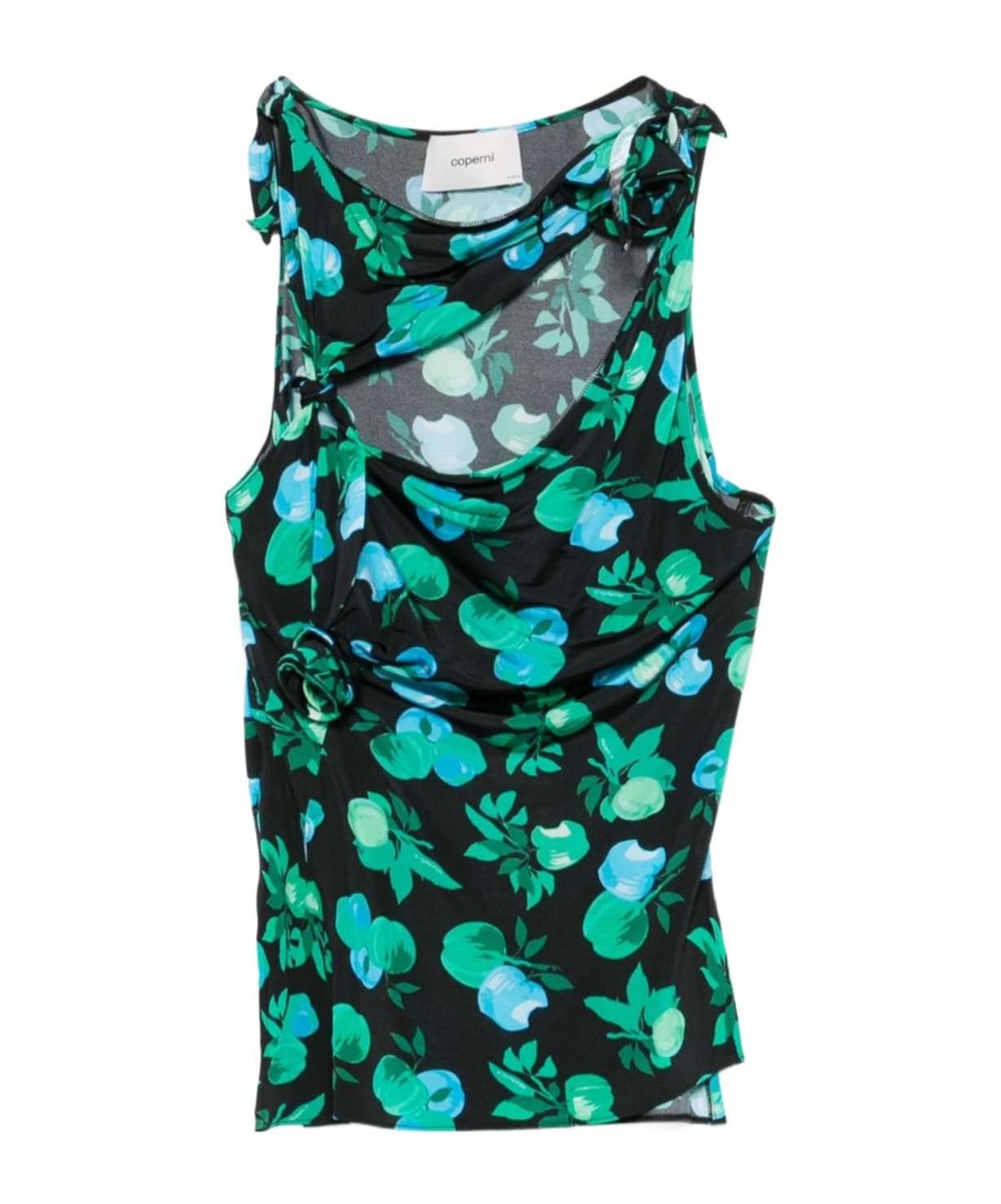 Coperni Flower Asymmetric Top In Green