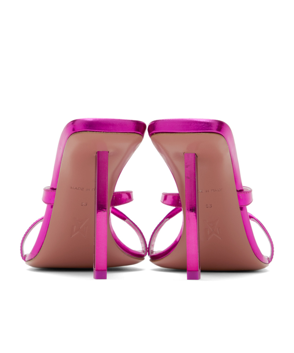 Shop Amina Muaddi Adriana Cross-strap High-heeled Sandals In Pink