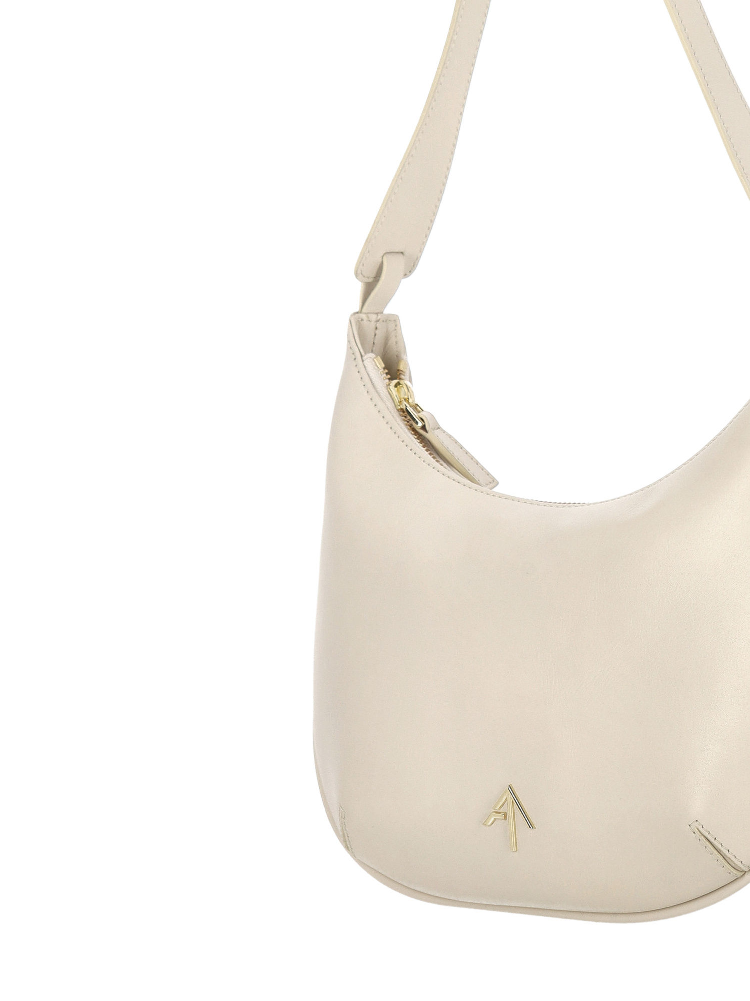 Manu Atelier Logo Shoulder Bag In Nude