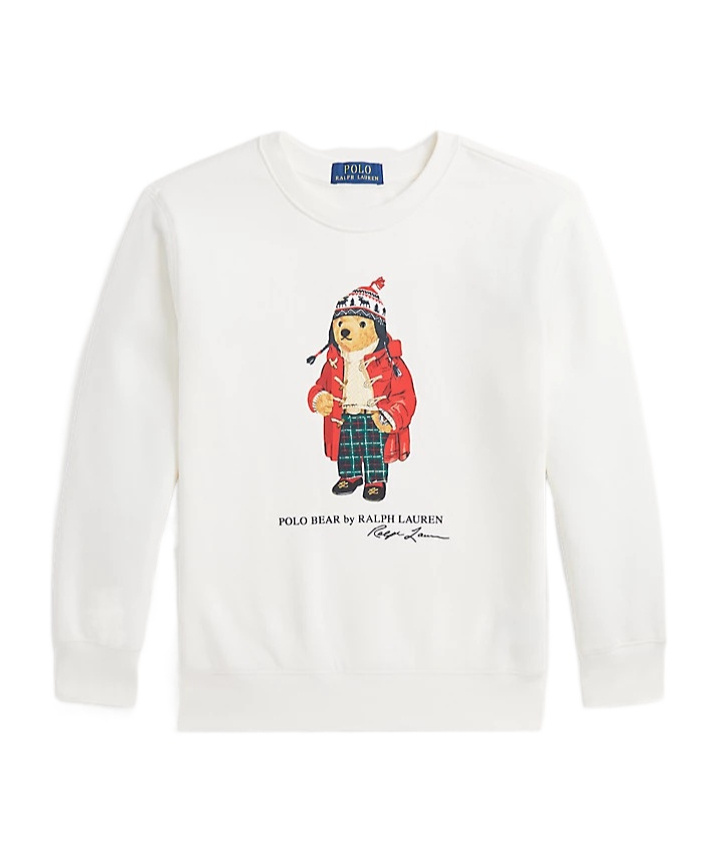 Polo Ralph Lauren Big Boys Polo Bear Fleece Sweatshirt In White