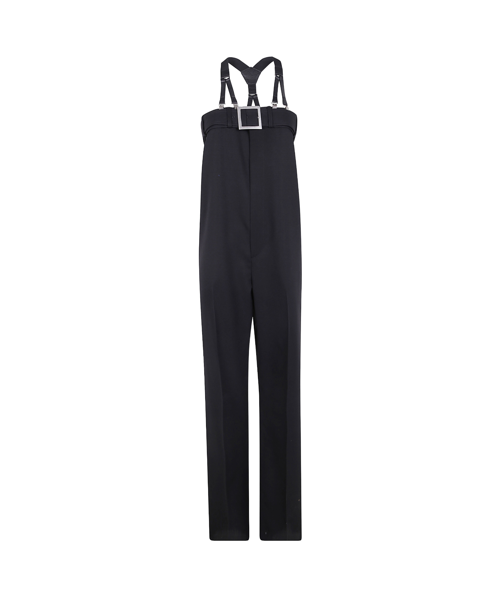 Jean Paul Gaultier Wool Tailored Overall With Suspender In Black