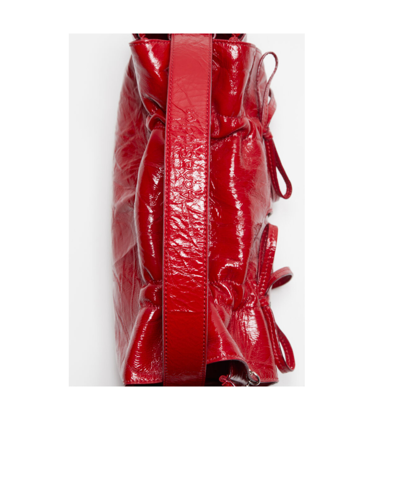 Acne Studios Multi-pocket Pleated Handbag In Red