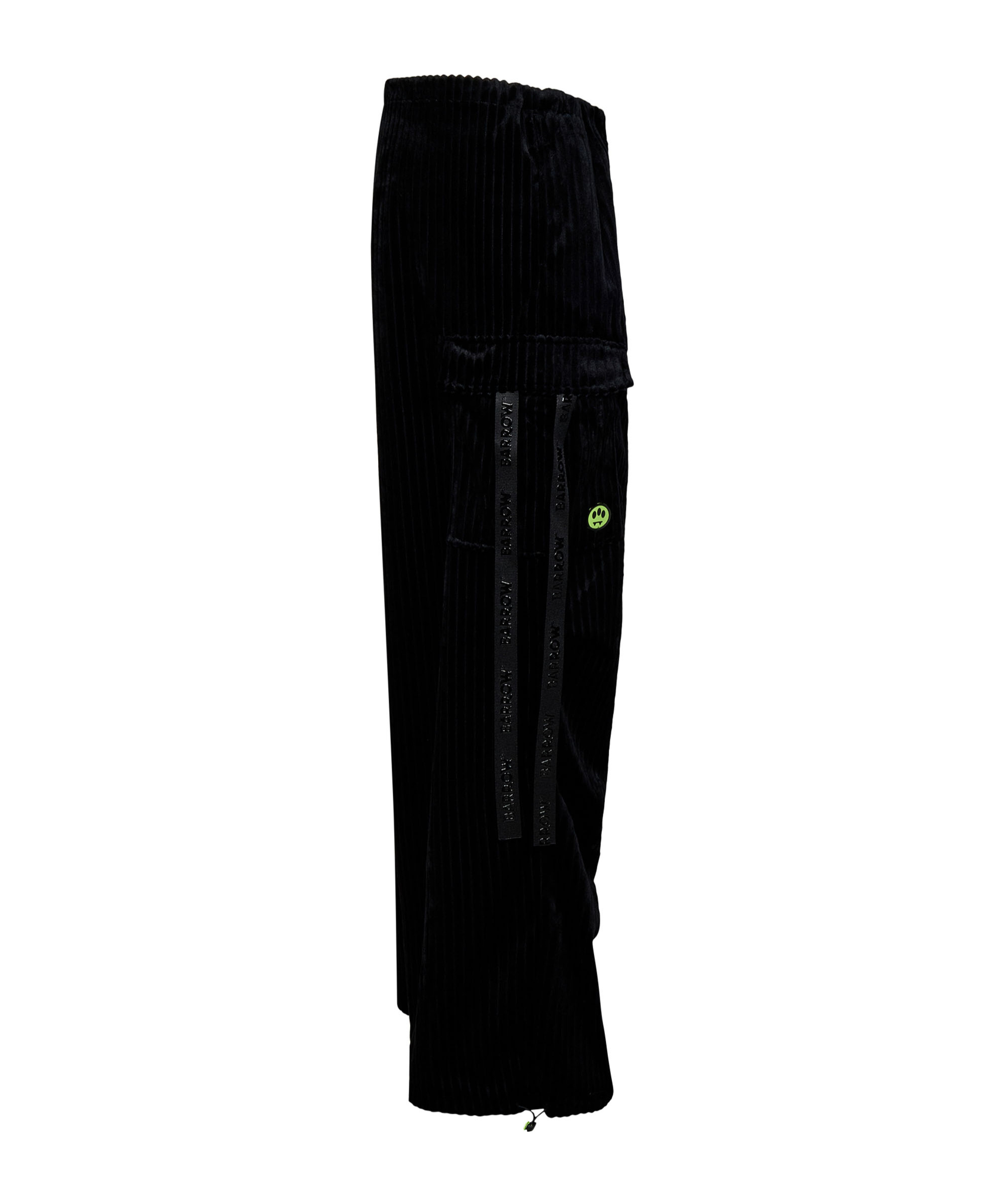 Barrow Ribbed Wide-leg Trousers In Black