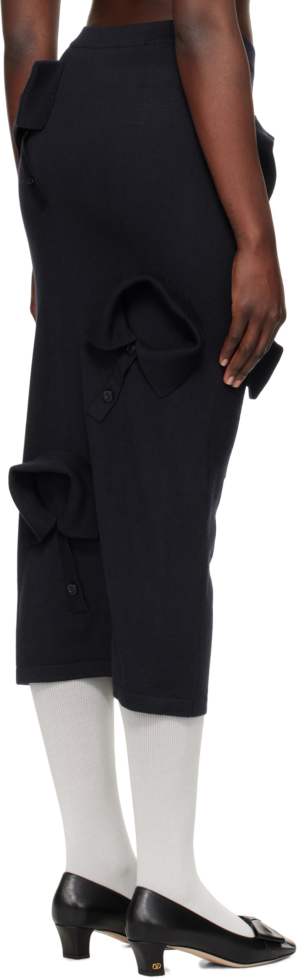Moschino Merino Wool Knit Midi Skirt In Blue