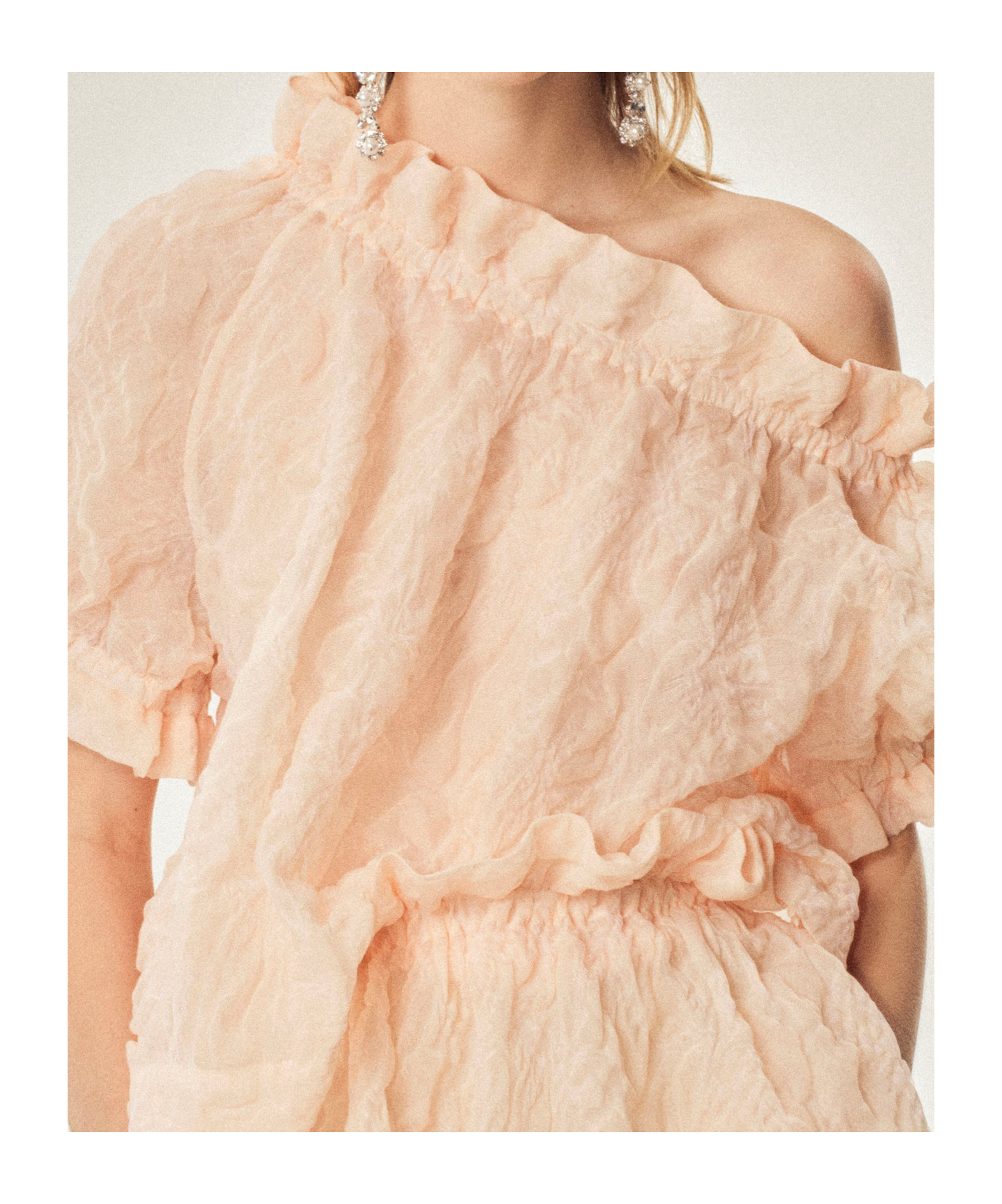 Simone Rocha Ruffle Tulip Top In Nude