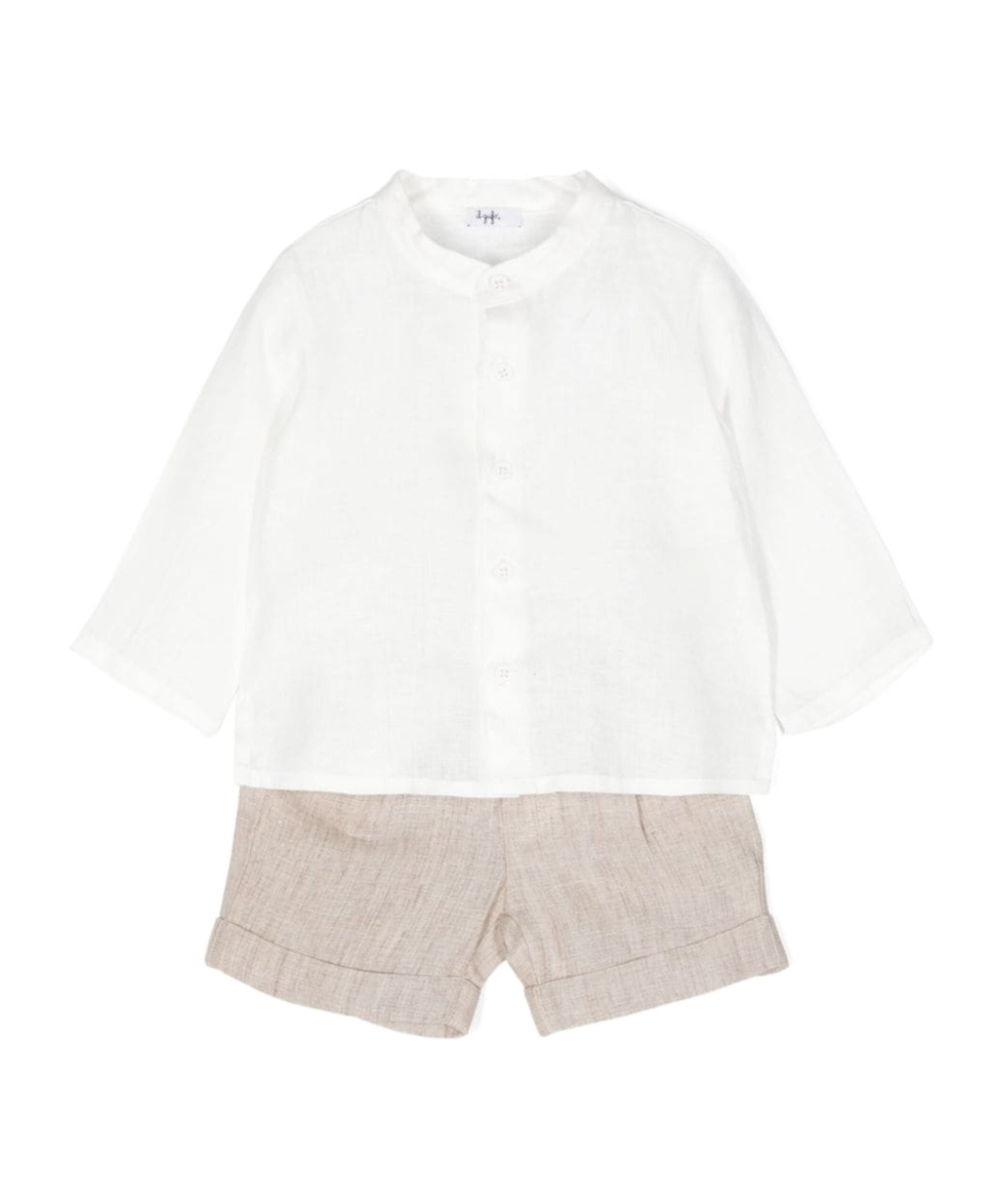 Il Gufo Linen Shorts Set In White