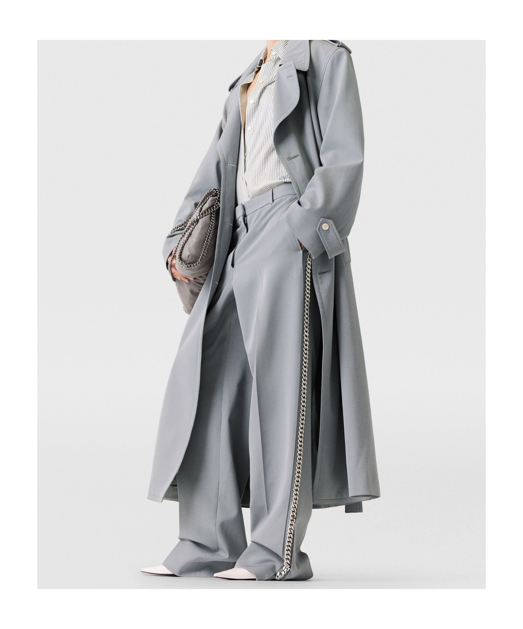 Stella Mccartney Low-waist Straight Pants In Gray