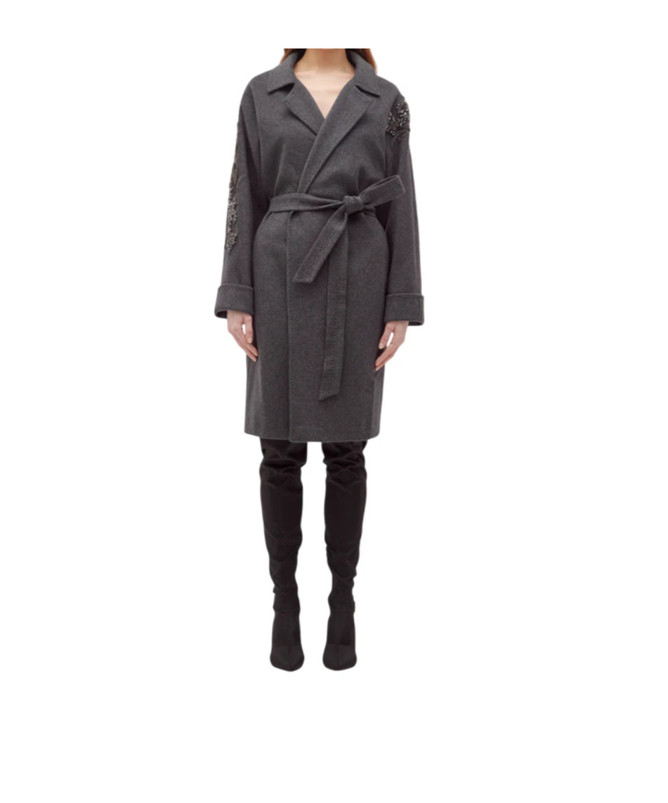 Blugirl Long-sleeved Coat In Gray