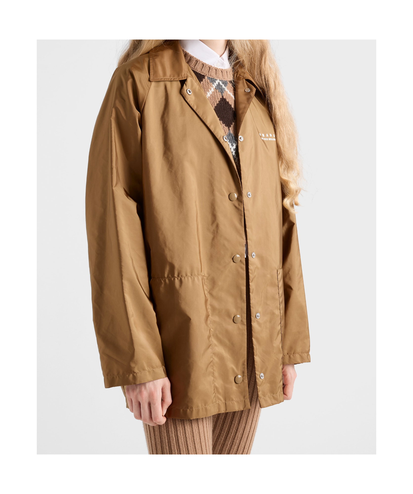 Prada Lightweight Re-nylon Blouson Jacket In Brown