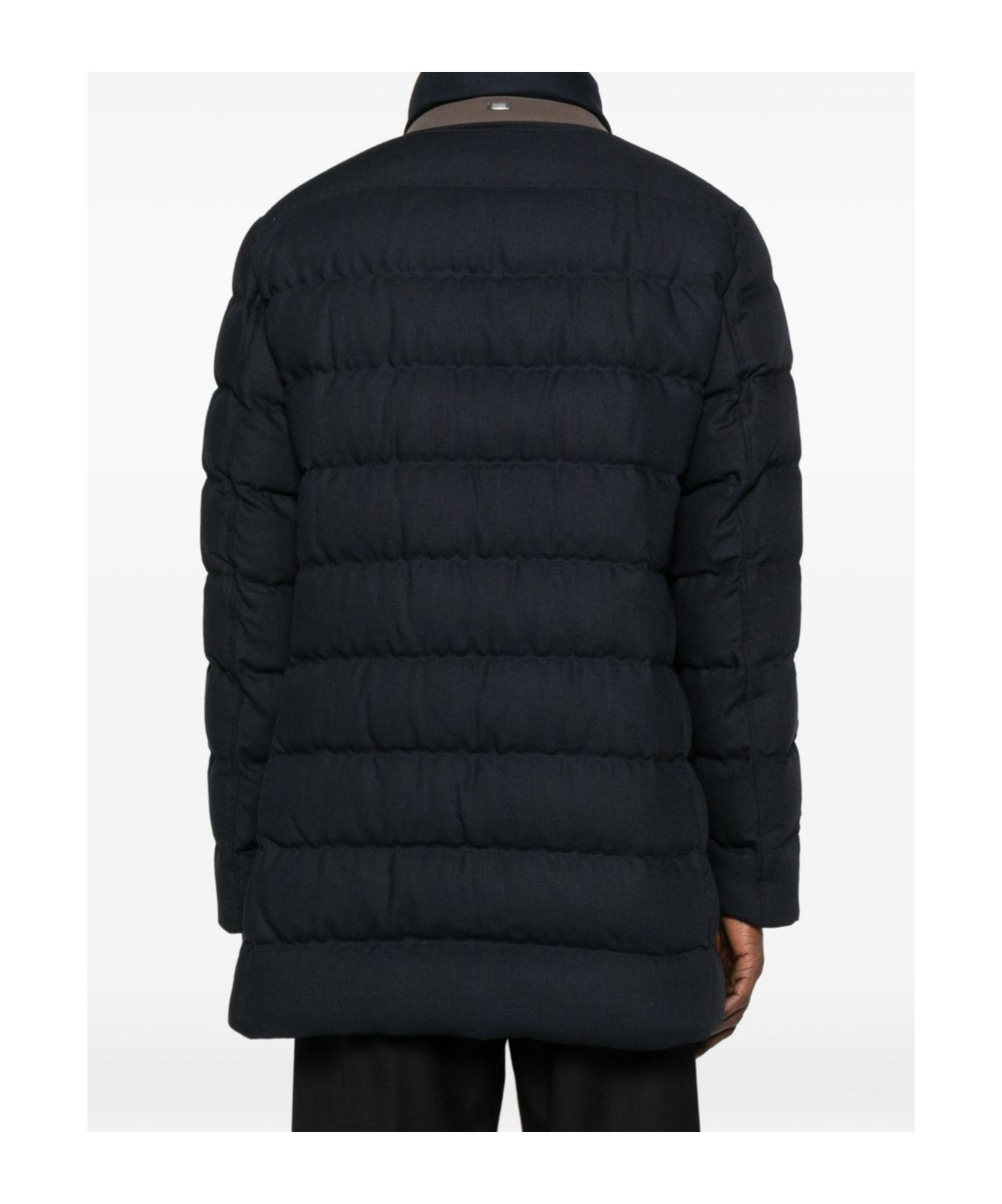Herno Navy Blue Quilted Jacket In Blue