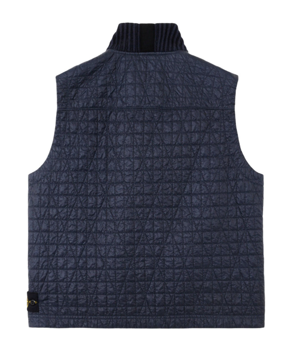 Stone Island Quilted Vest With Anti-drop And Wind Resistance In Blue