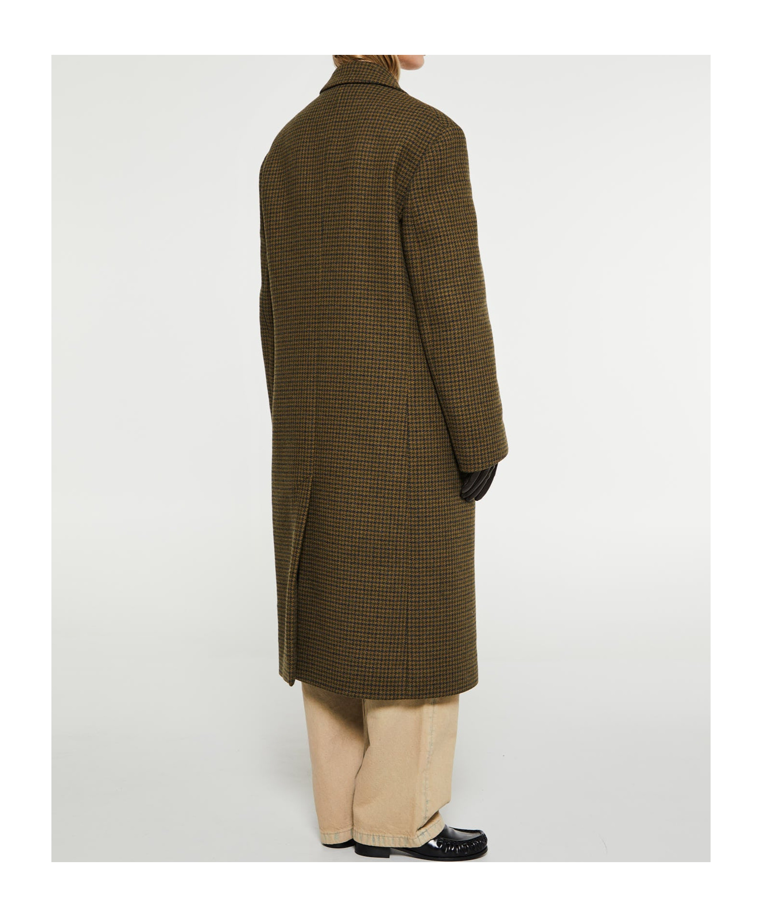 Acne Studios Double-breasted Houndstooth Coat In Brown