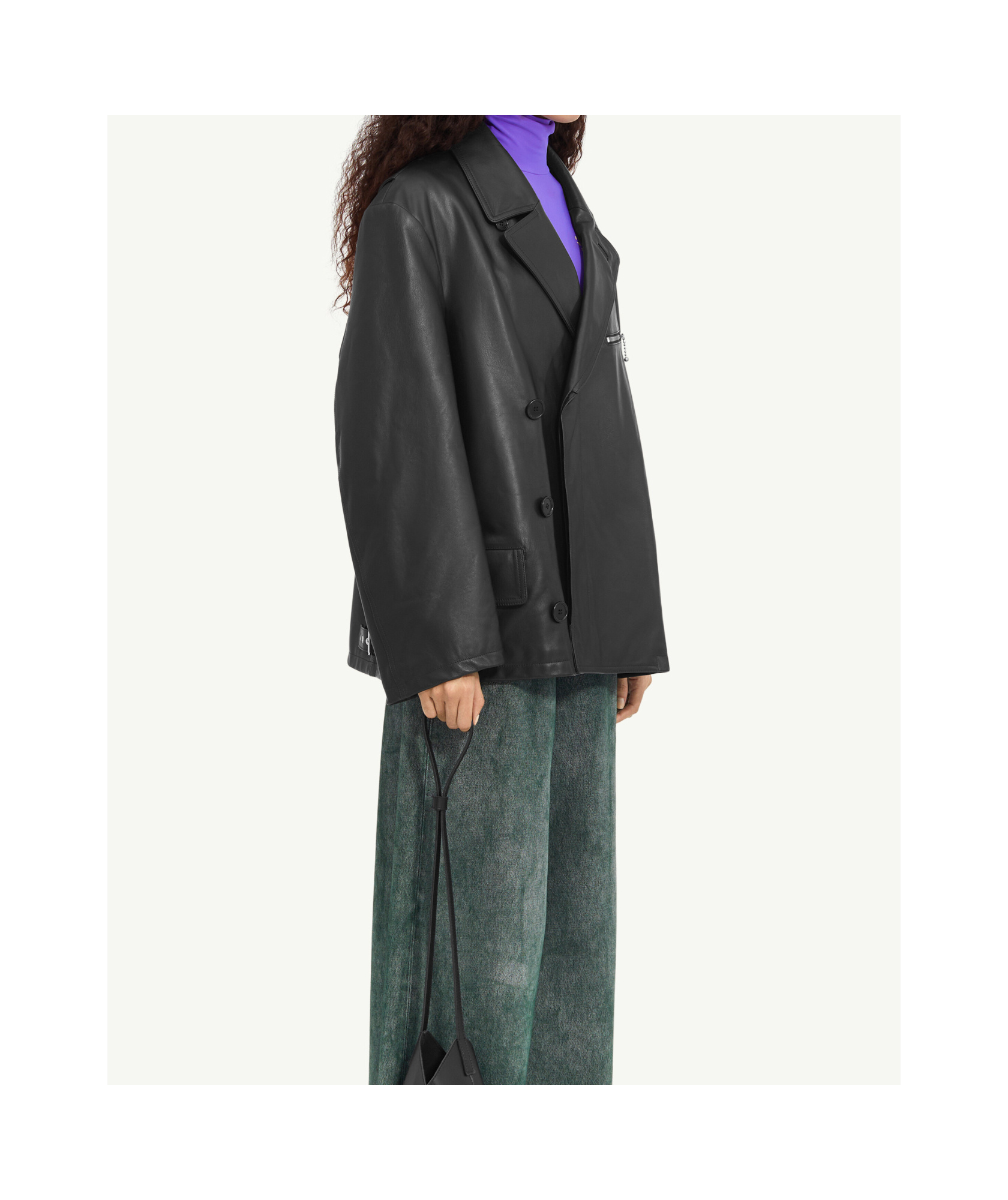 Mm6 Maison Margiela Zip-detailing Leather Jacket In Black