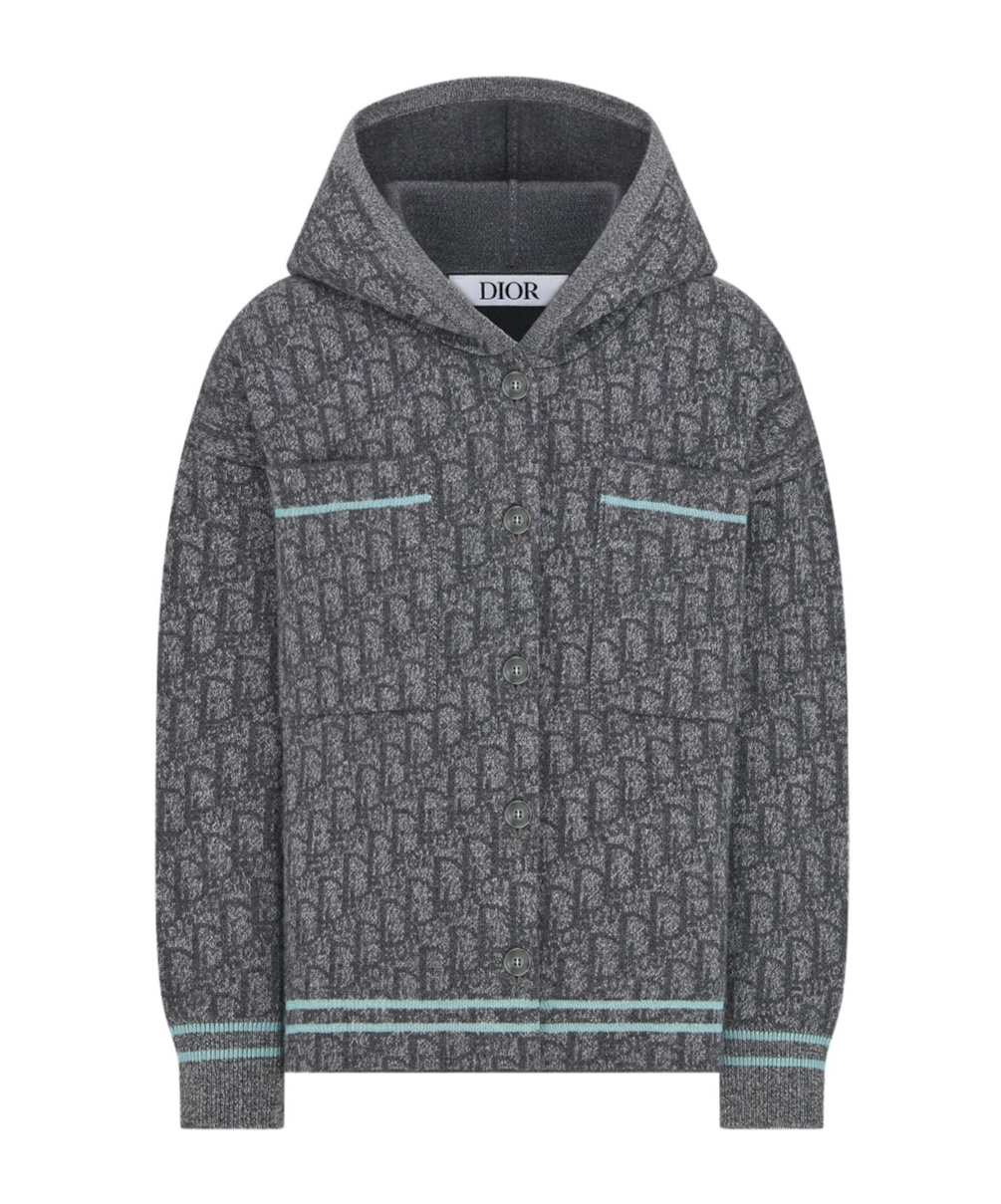 Dior Long-sleeved Cardigan In Gray