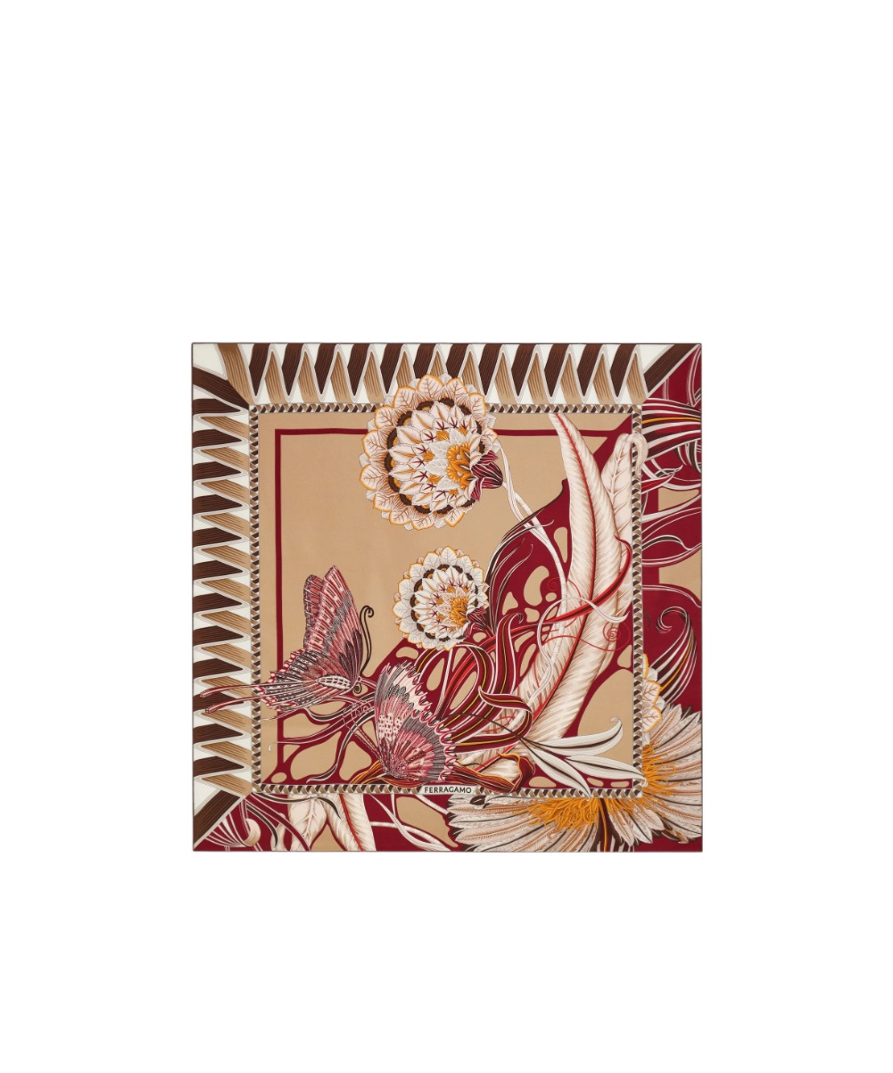 Ferragamo Butterfly-print Silk Scarf