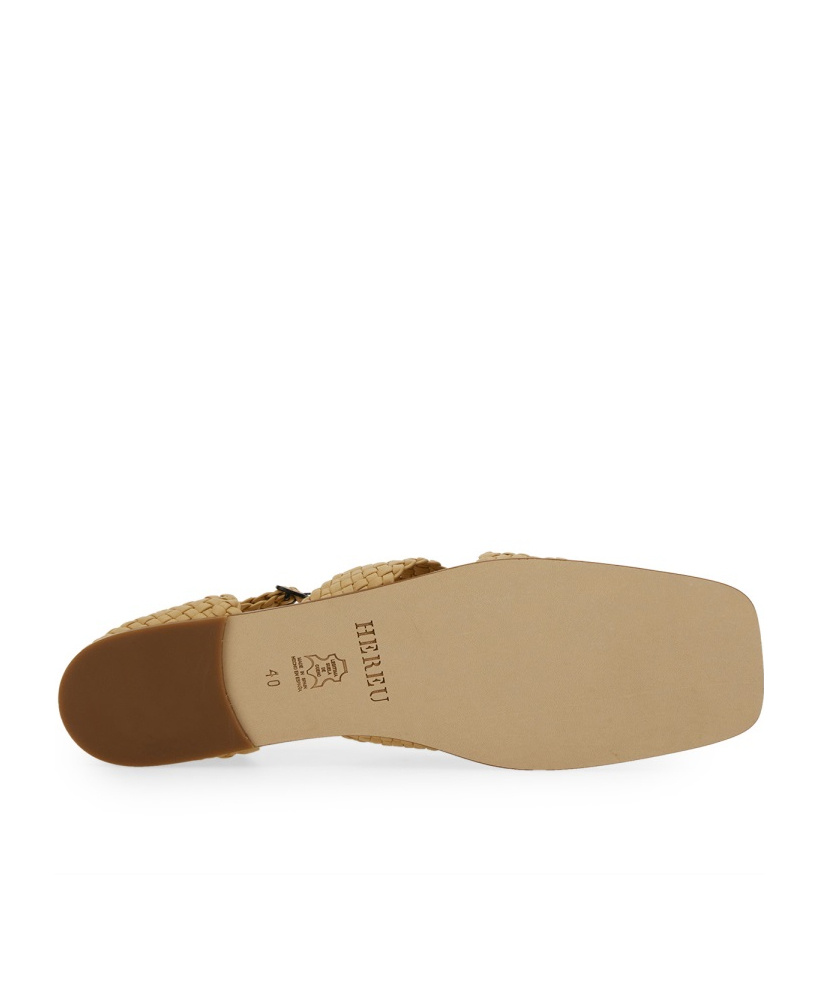 Hereu Serra Interwoven Slippers In Nude