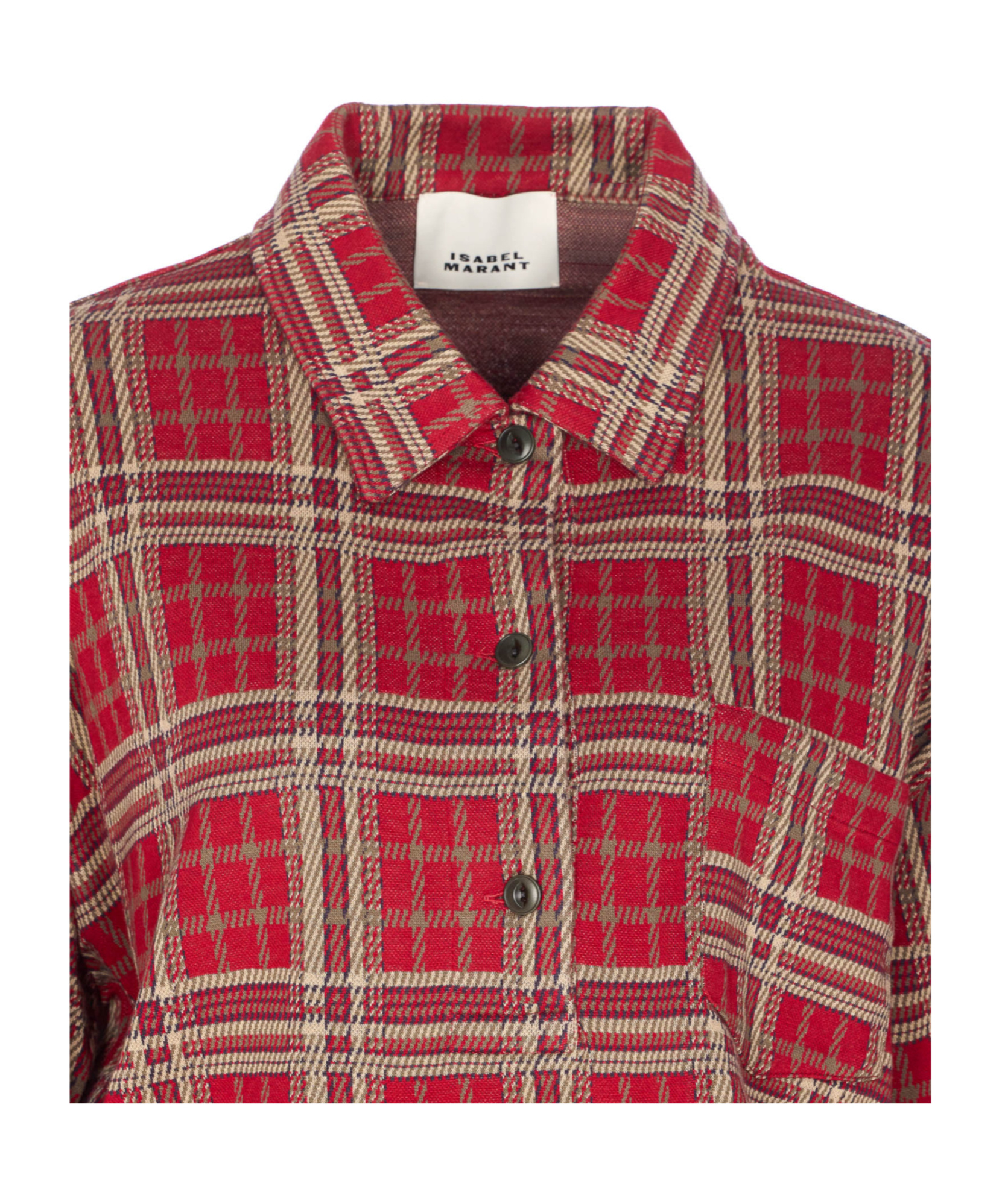 Isabel Marant Tartan Dress With Side Belt And Pockets In Red