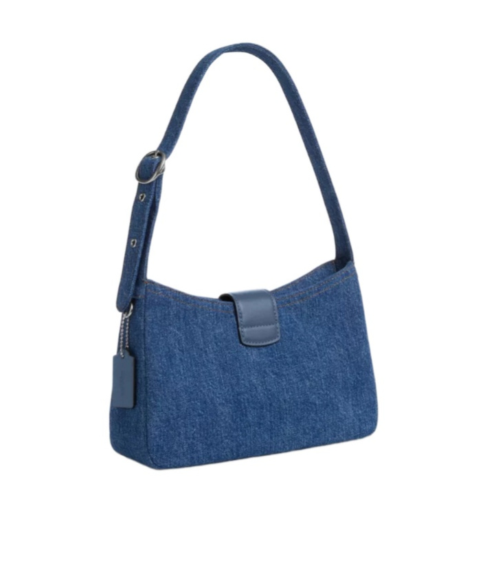 Coach Eliza Shoulder Bag In Signature Denim In Purple