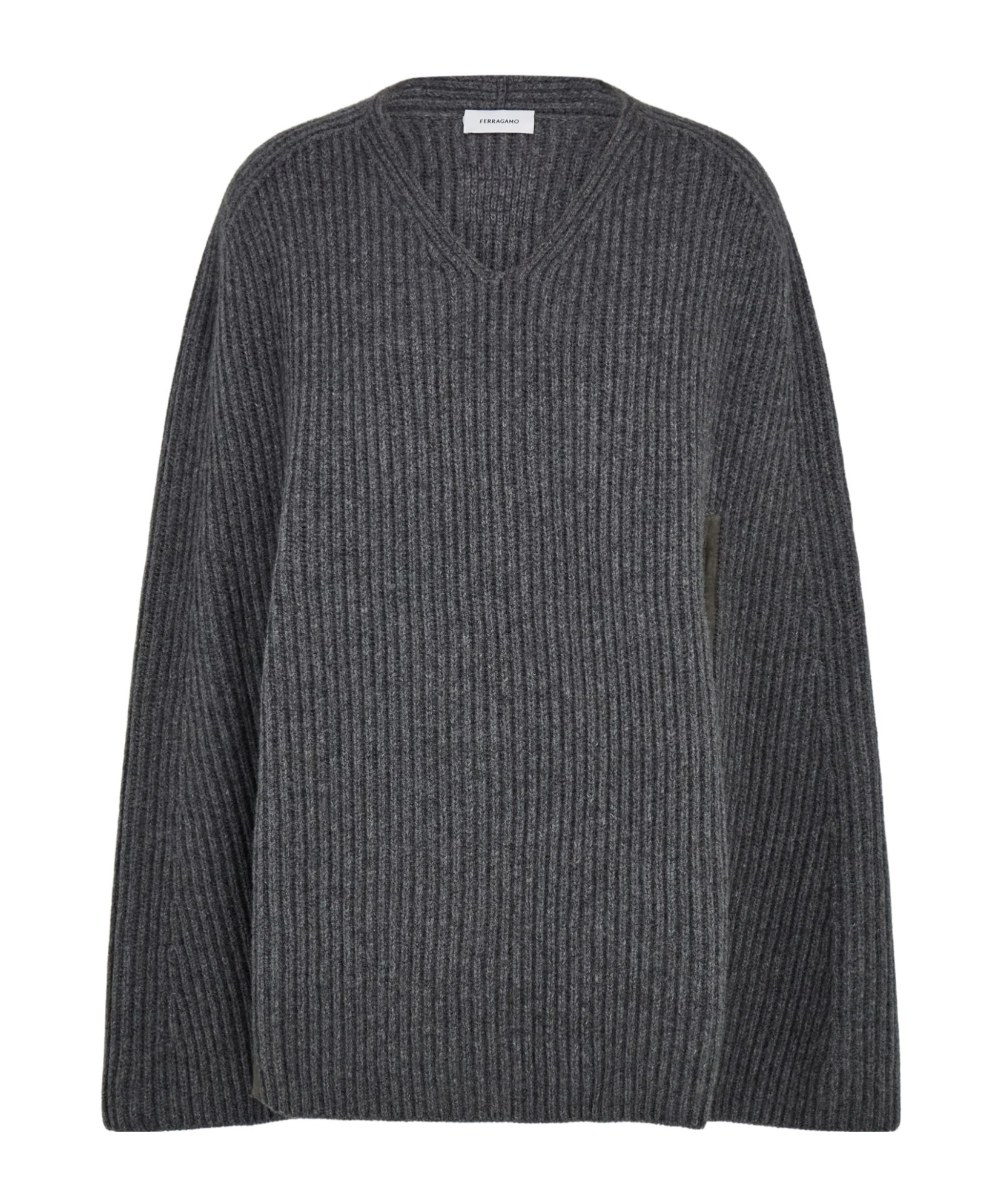 Ferragamo Cashmere Blend Cape In Black