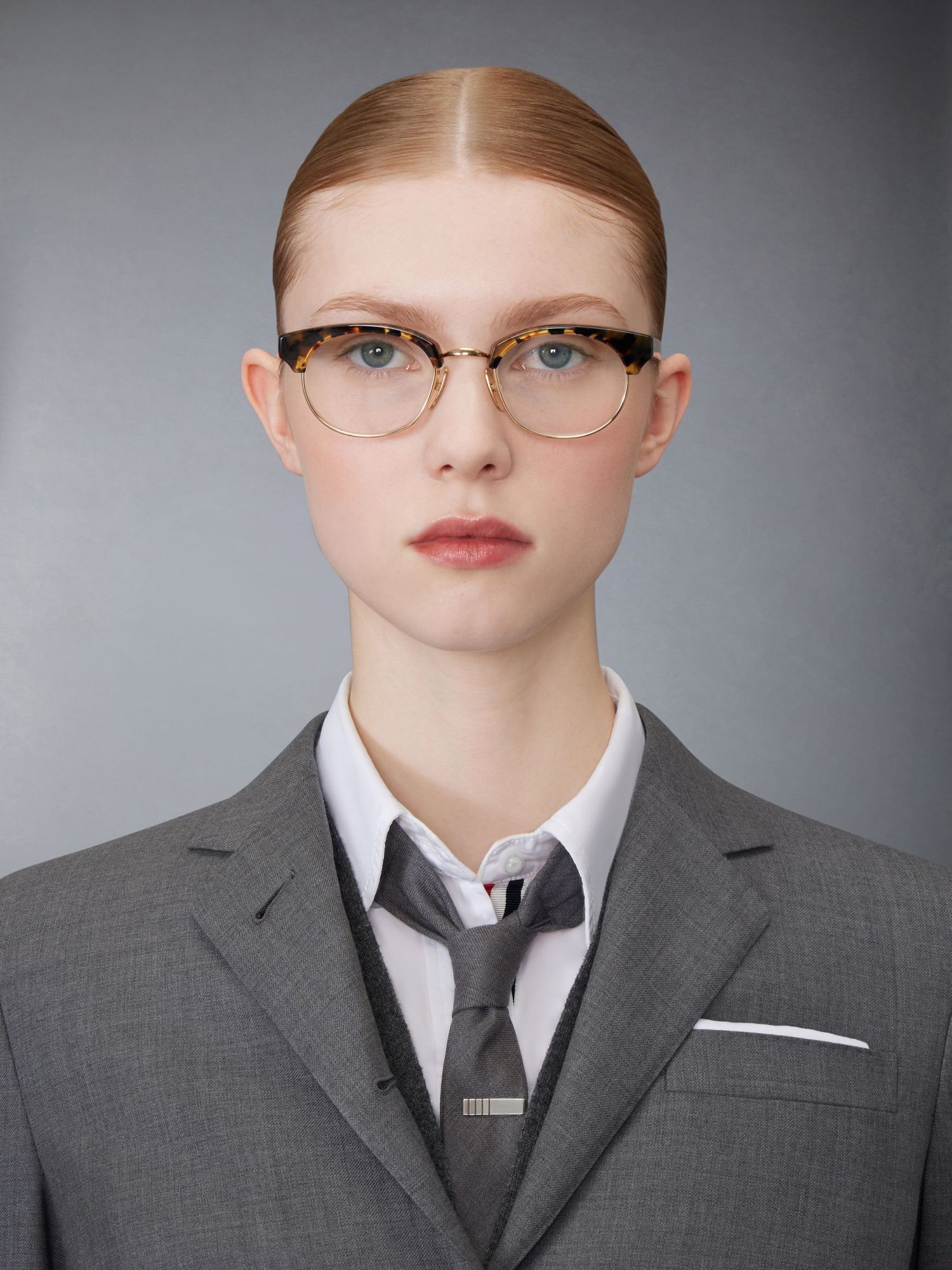 Thom Browne Elliptical Frame Flat Mirror In Black