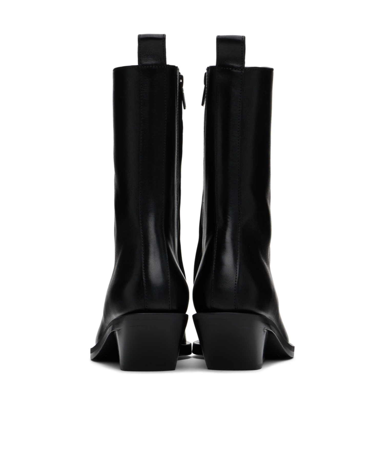 Ann Demeulemeester Pointed Square Toed Short Boots In Black