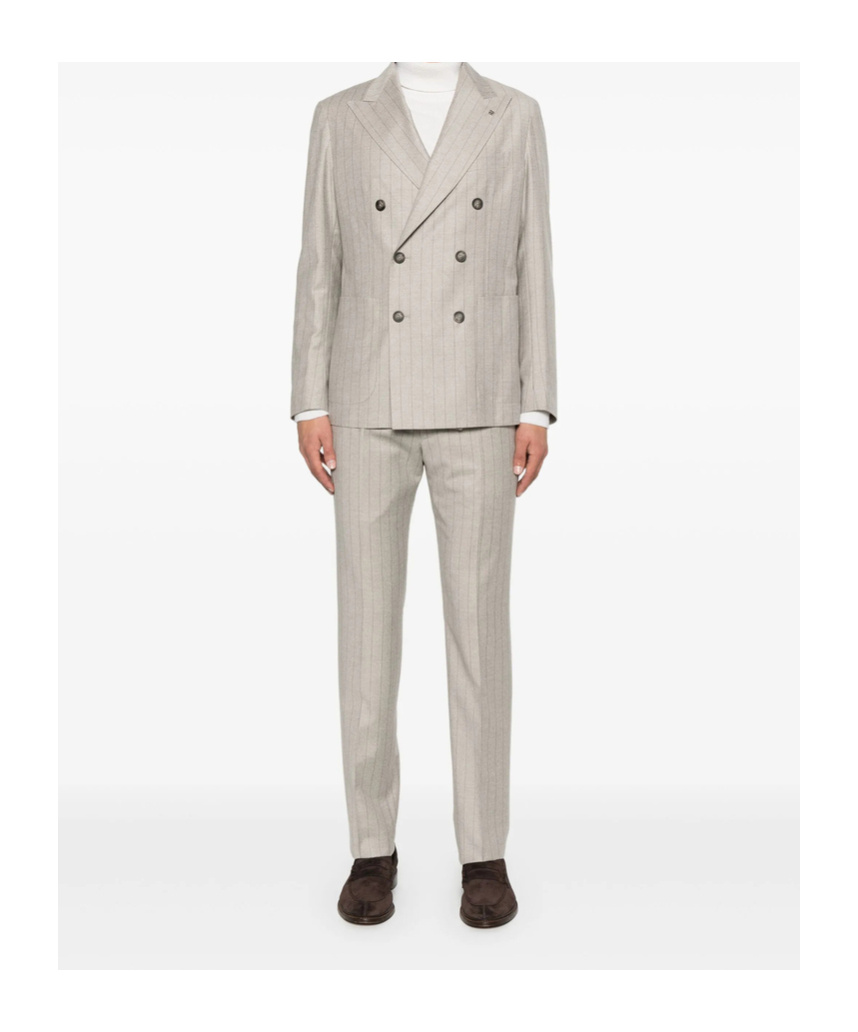 Tagliatore Long Sleeve Blazer And Belt Loop Pants Set