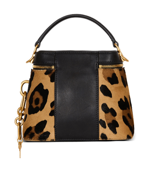 Balmain Pulse Vanity Leopard Print Leather Bag In Brown