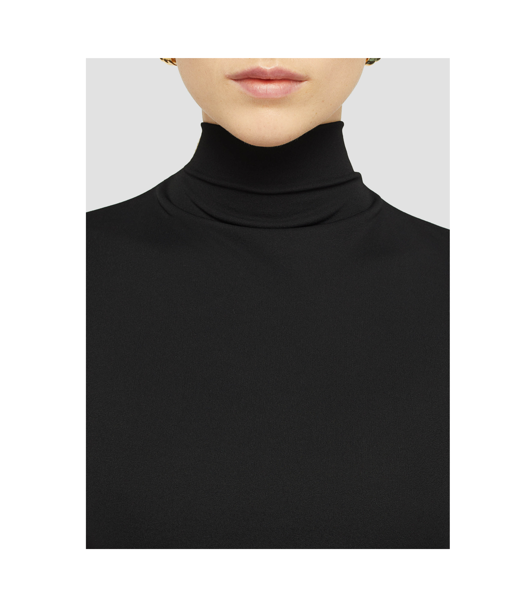Jil Sander High-neck Viscose Midi Dress In Black