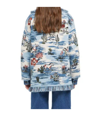 Alanui Tex-hawaii Roundtrip Fringed Tapestry Cardigan In Multi