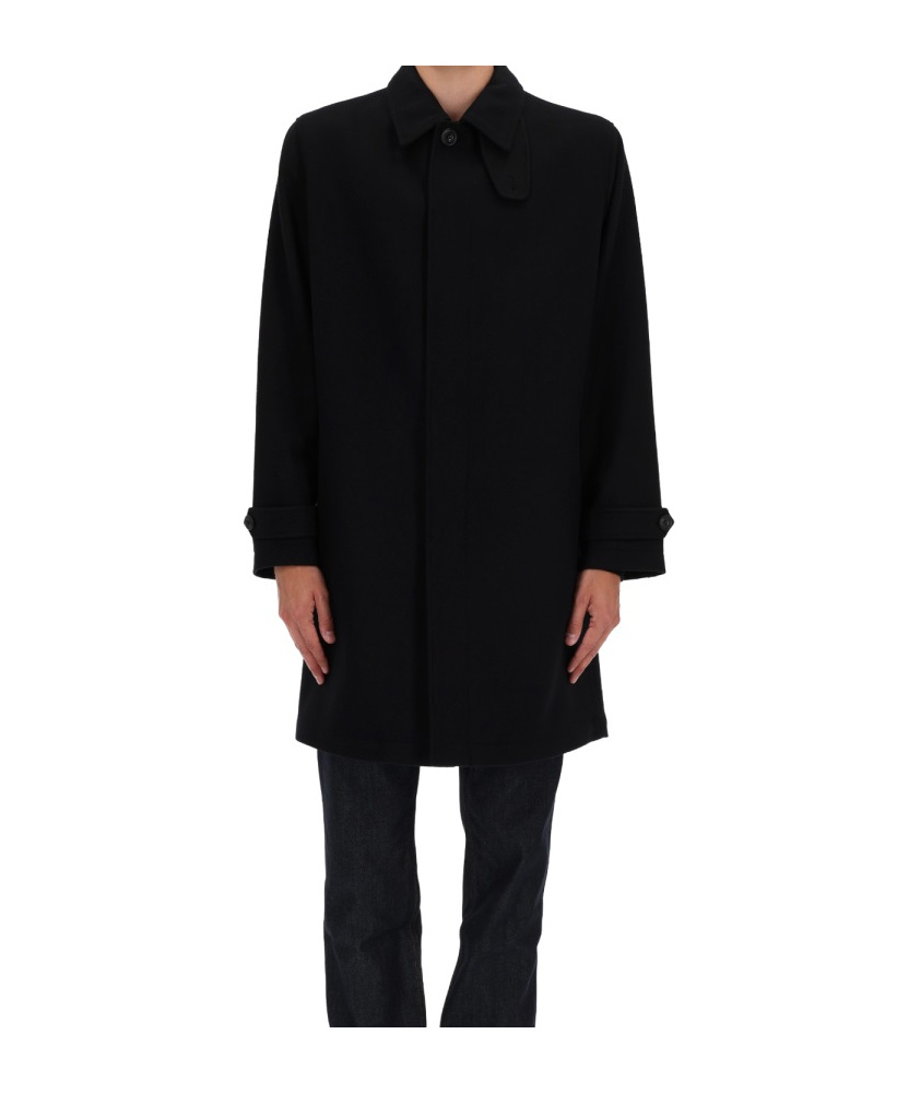 Hugo Boss Hugo Short Wool Coat In Black