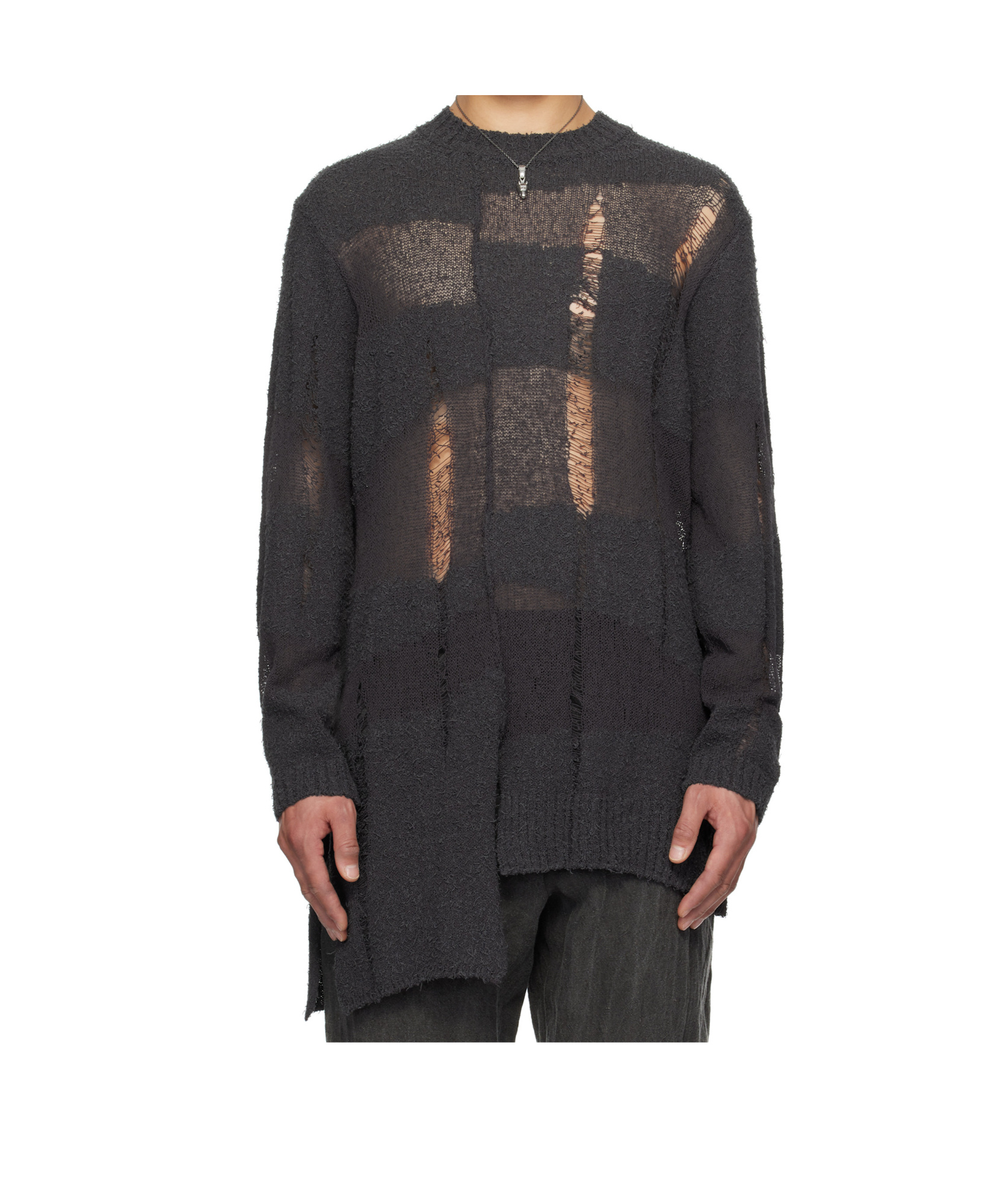 Shop Yohji Yamamoto Long-sleeved Sweater In Black