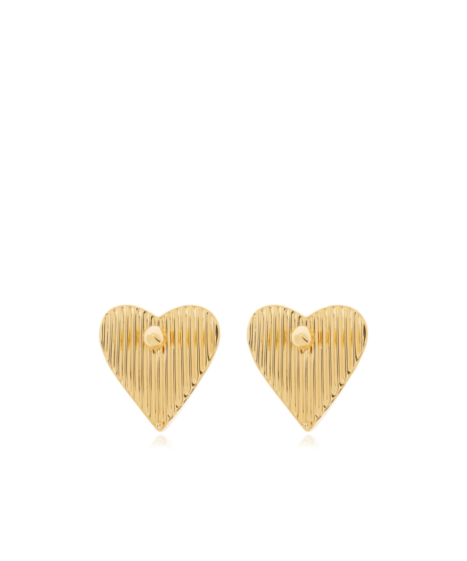 Alaïa Bombe Heart Stud Earrings In Yellow