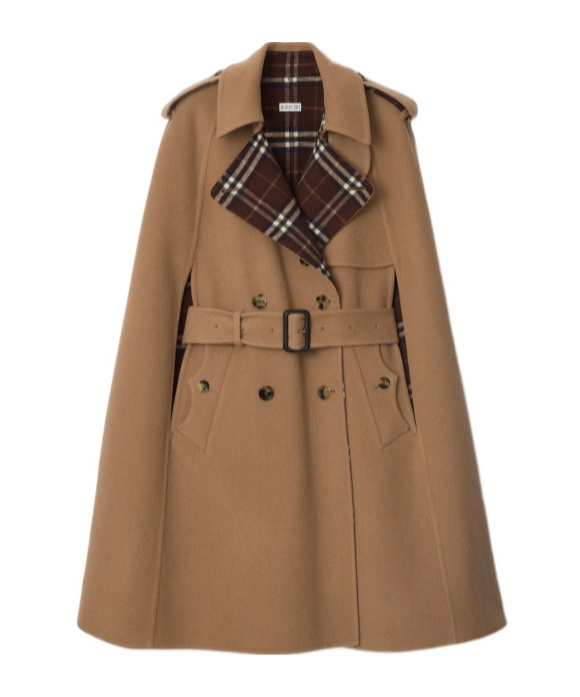 Burberry Wool Belmont Trench Cape In Neutral