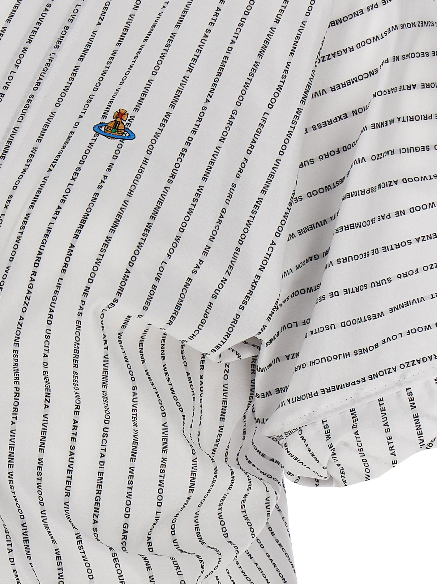 Shop Vivienne Westwood Logo-striped Asymmetric Dress In White