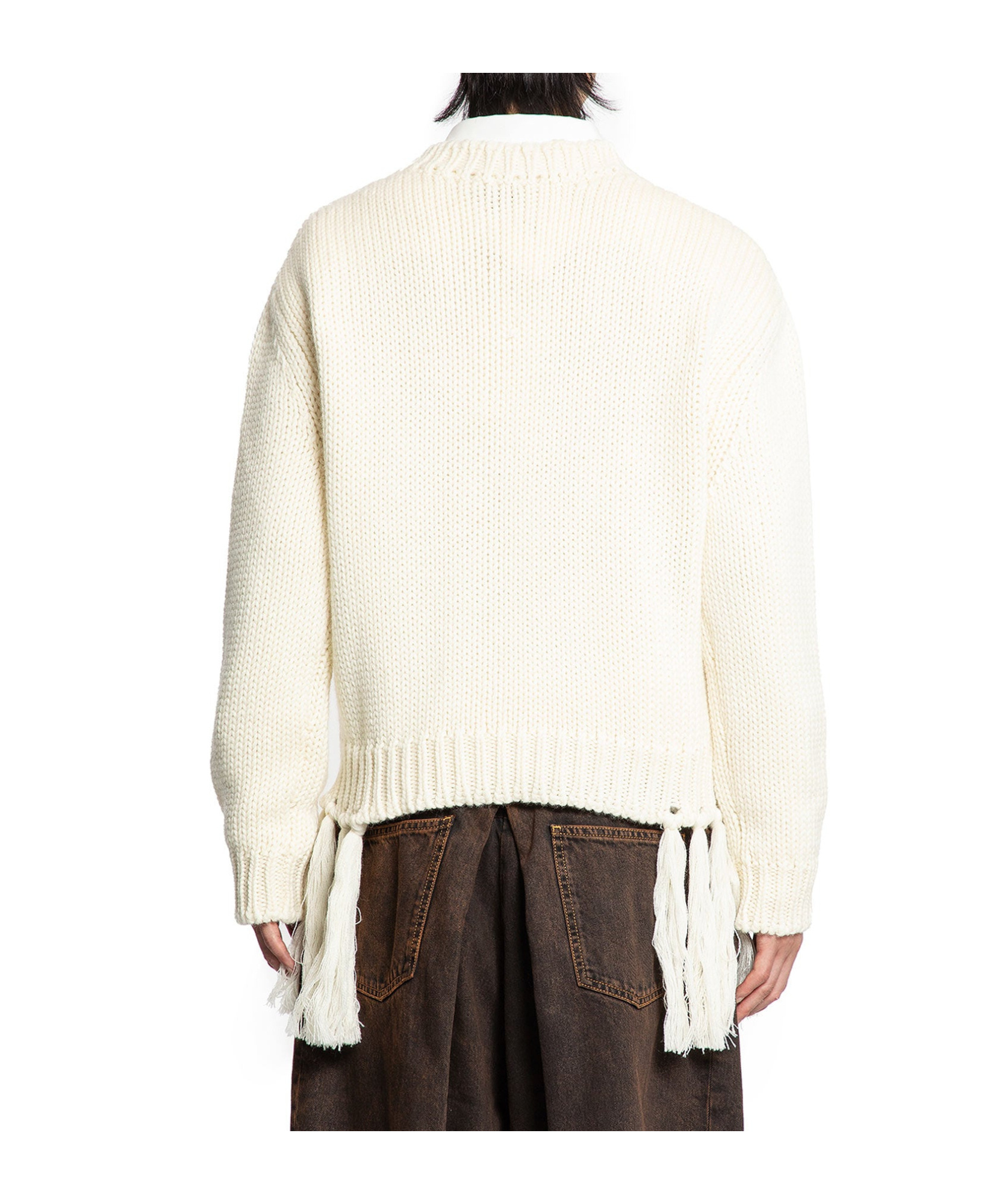 Hed Mayner Sweater With Fringes In Animal Print