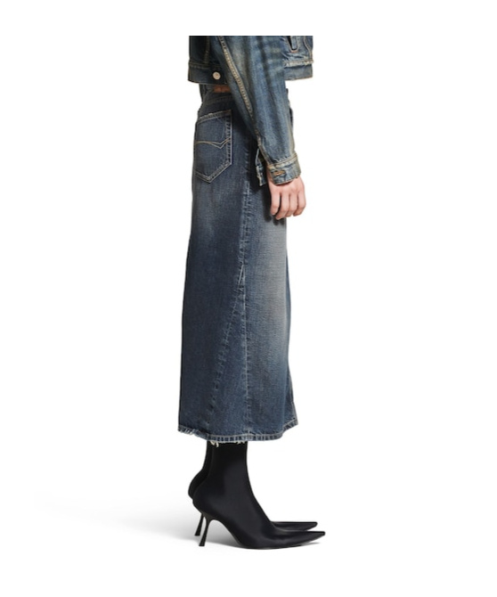 Balenciaga Knee-length Skirt With Pockets And Belt Loops In Blue