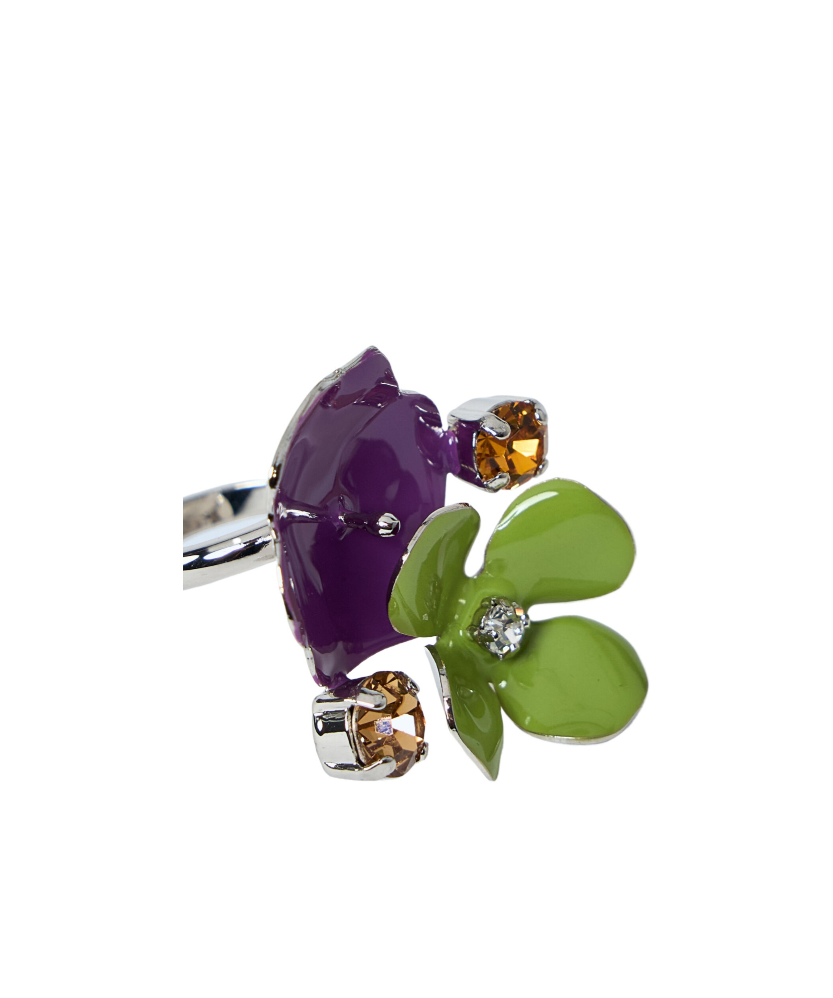 Marni Metal Flower Ring In Multi