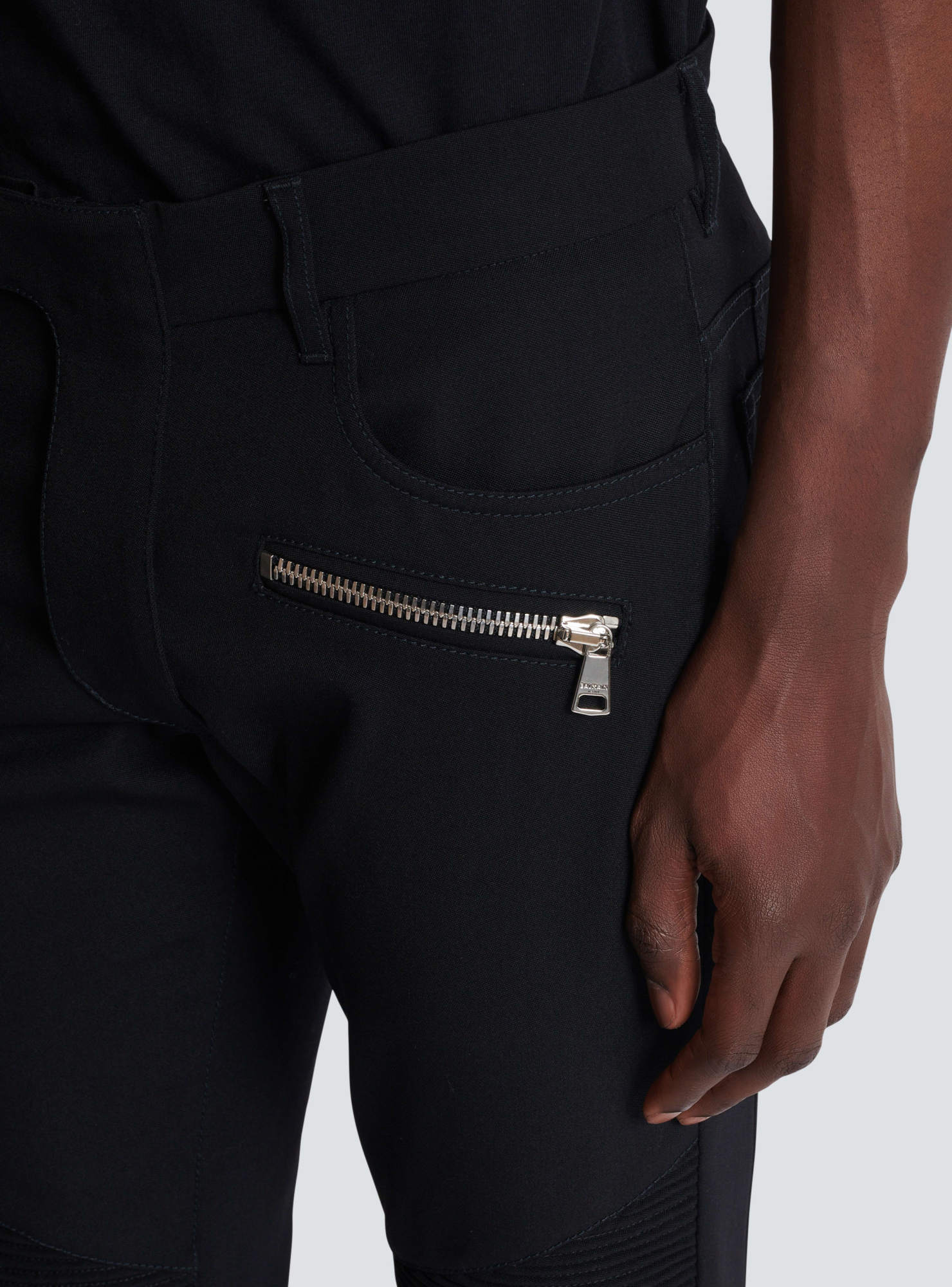 Balmain Ribbed Slim Jeans-vintage Used In Black