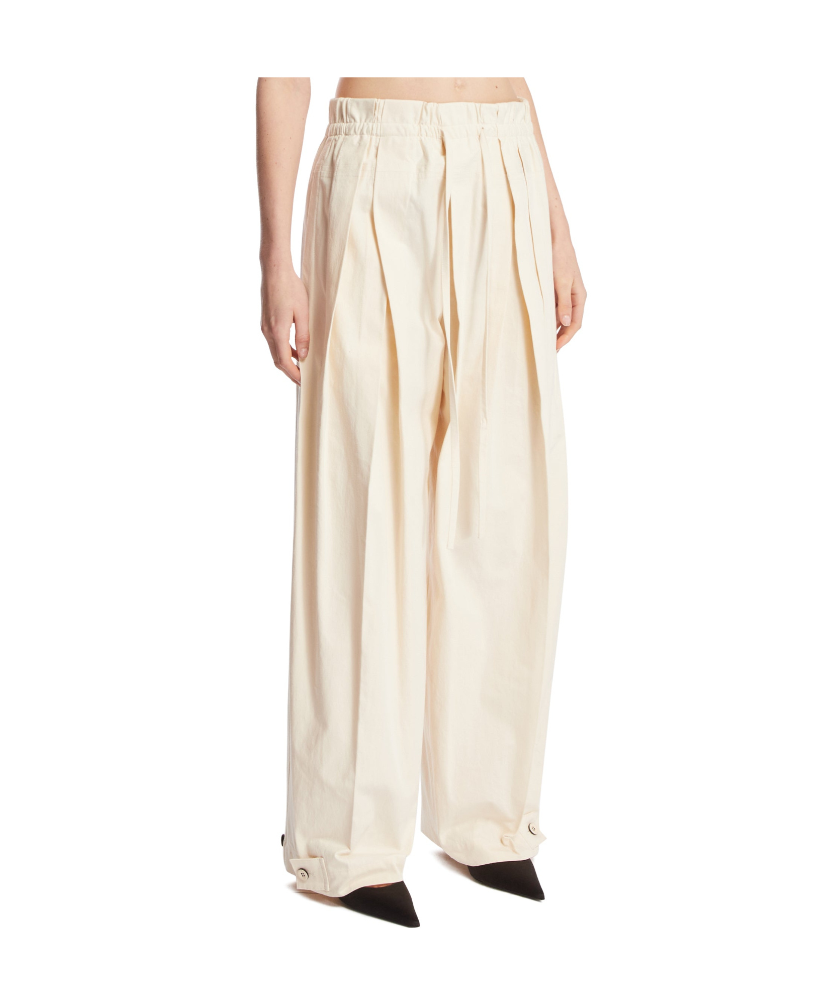 Jil Sander Pleat Detailed Drawstring Trousers In Neutral