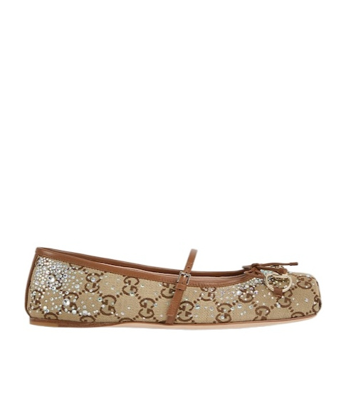 Gucci Women's Gg Crystal  Horsebit Ballet Flat In Multi