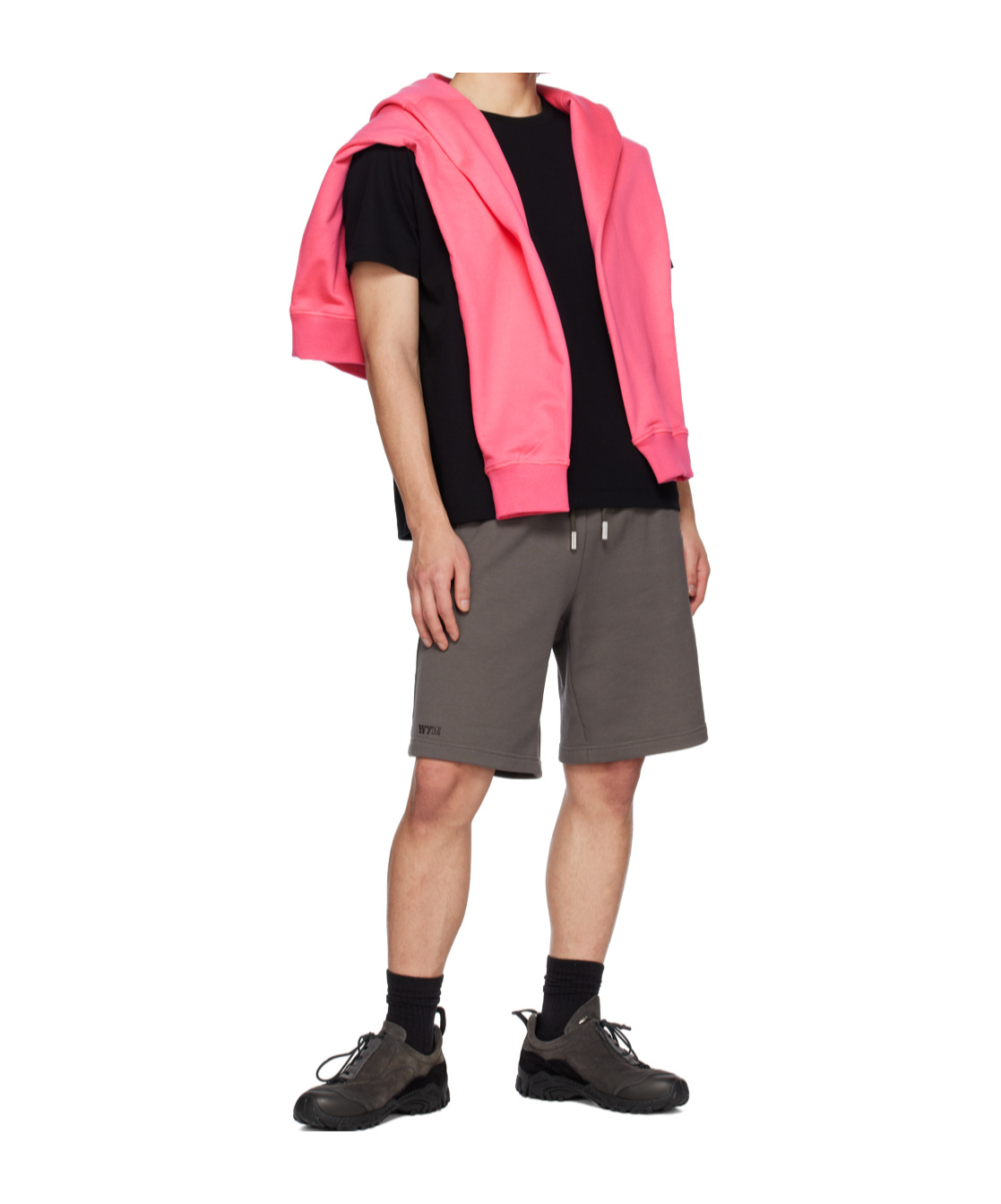 Wooyoungmi Drawstring Cotton Track Shorts In Black