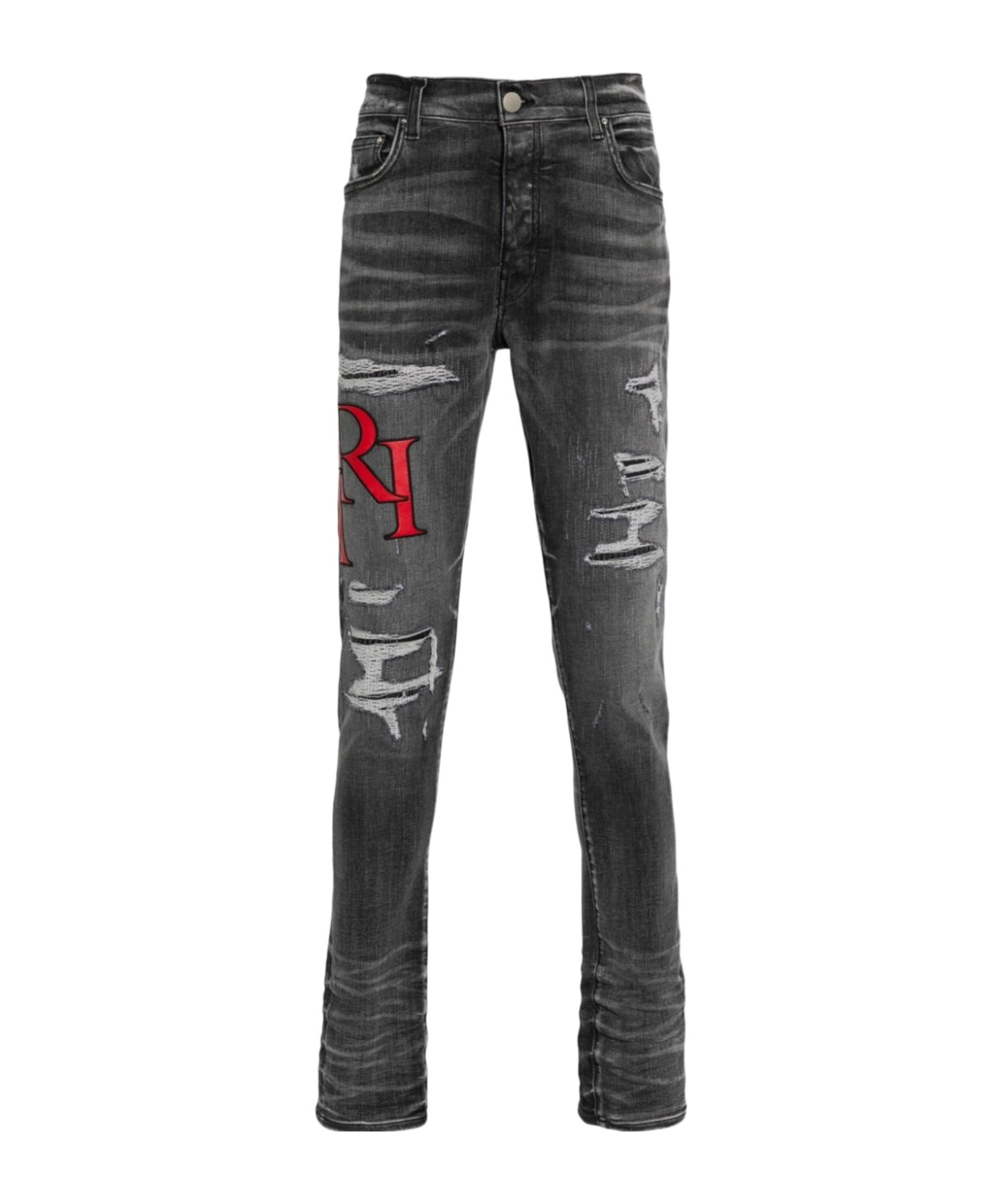 Amiri Distressed Skinny Jeans In Black