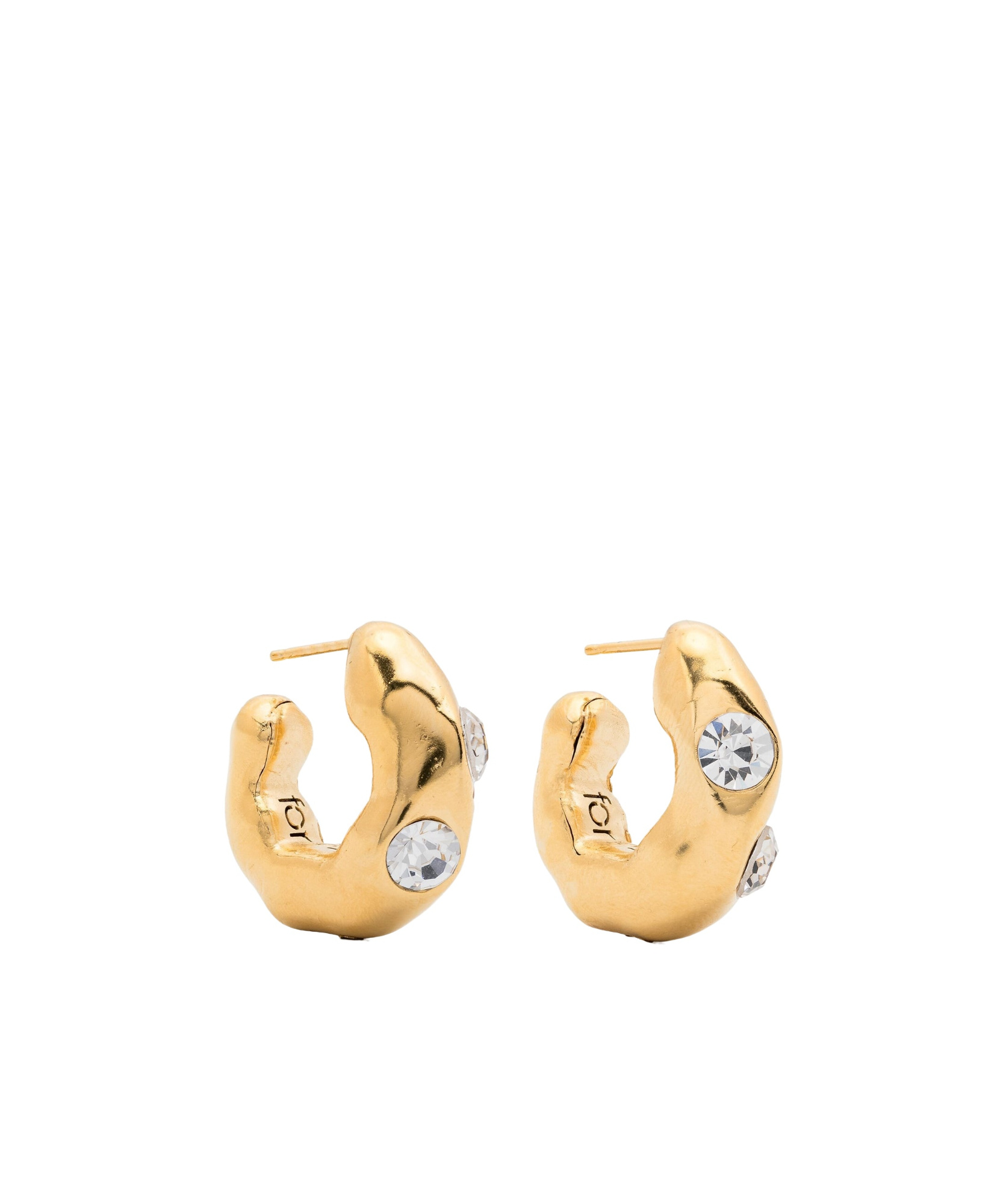 Shop Forte Forte Letter Logo Earrings In Yellow