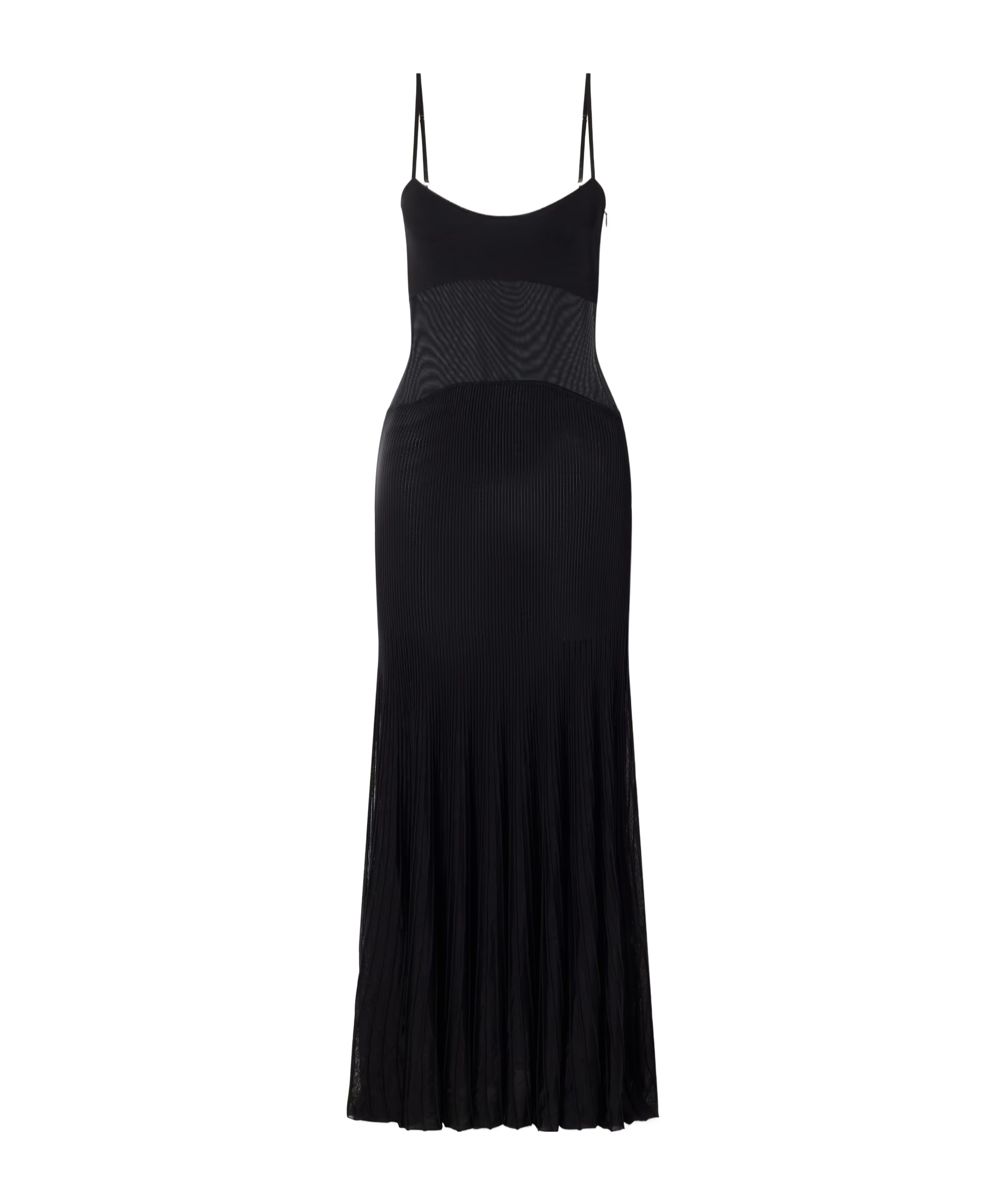 Galvan Belladonna Mesh-panel Maxi Dress In Black