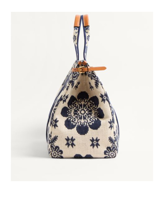 Valentino Antibes Large Leather-trimmed Floral-jacquard Tote In Multicolor