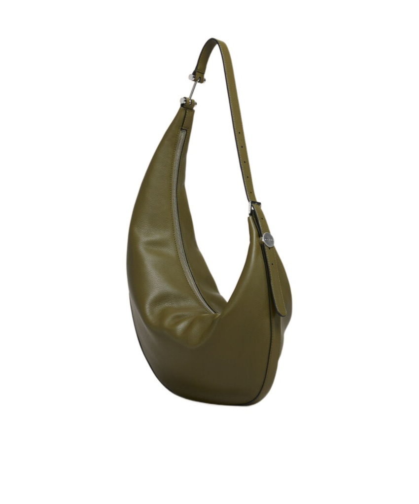 Marni Deep Green Leather Dot Small Hobo Bag