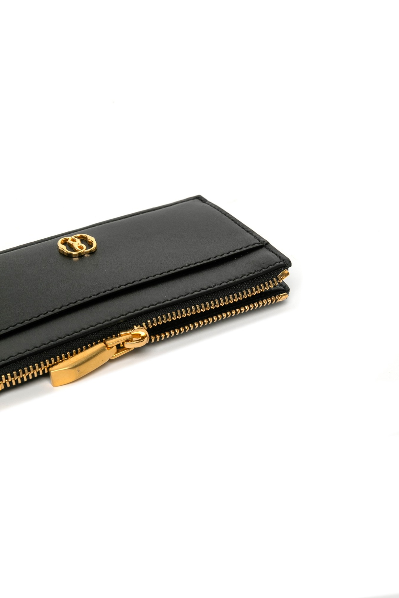 Shop Bally Emblem Zipper Card Bag In Black