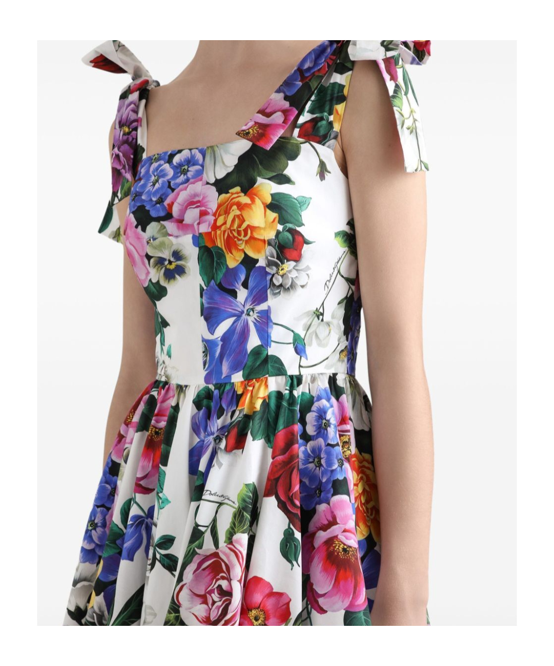 Shop Dolce & Gabbana Floral-print Mini Dress In Multicolor